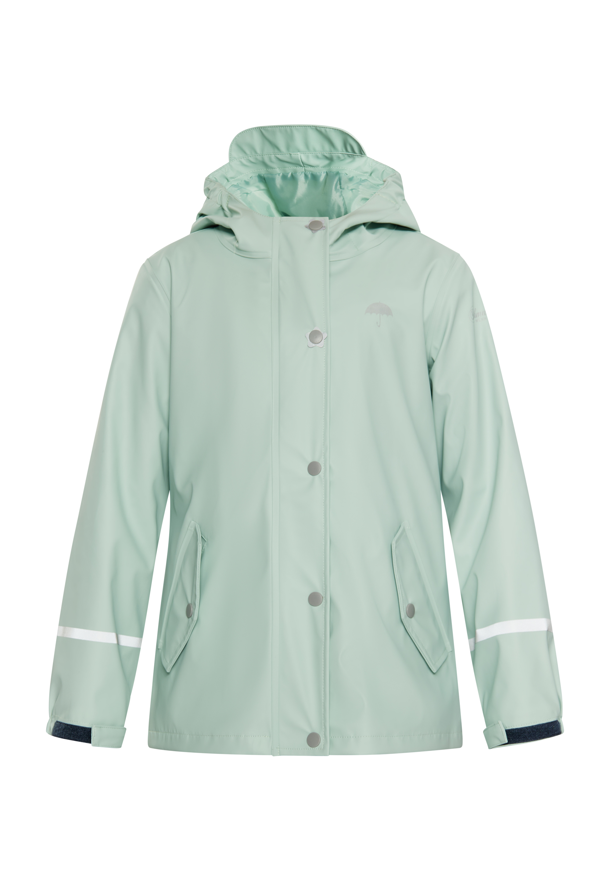 Thumbnail - Schmuddelwedda Regenjacke aus recyceltem Material Mädchen Pastellminze