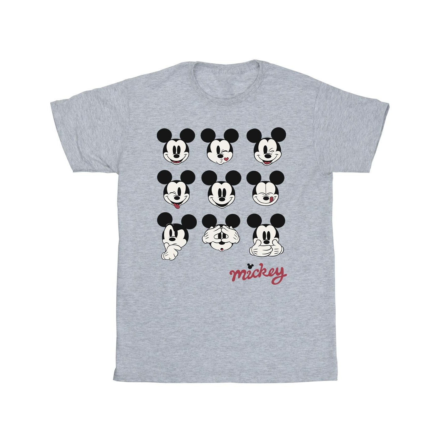 Disney - "Mickey Mouse Many Faces" T-Shirt für Jungen (Grau)