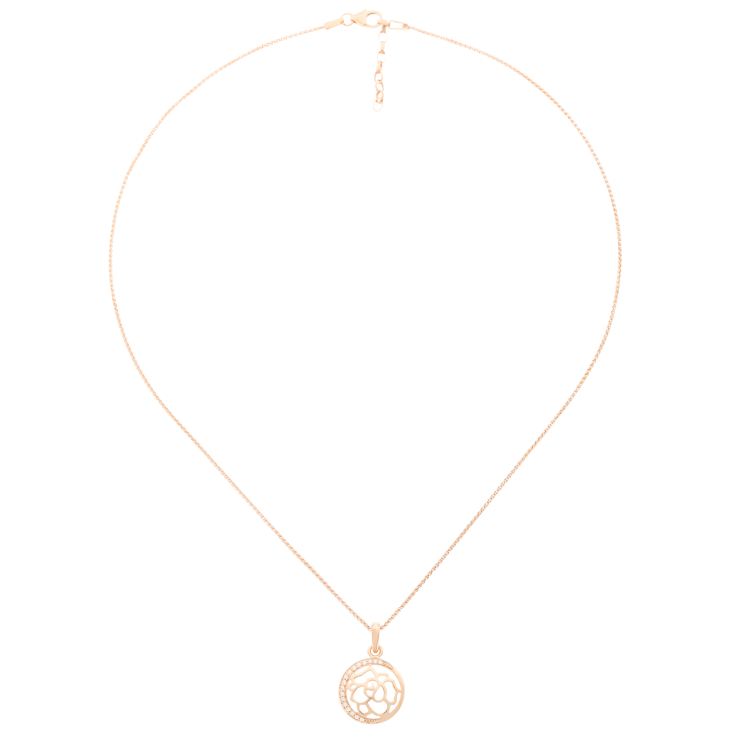 Thumbnail - Orphelia 'Blair' Damenkette mit Anhänger aus 925er Sterlingsilber, Rosé, ZH-7089/1
