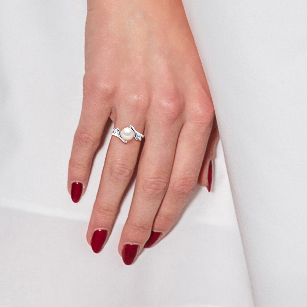 Diadema Ring Vitguld Äkta sötvattenspärlor dam – bild 2