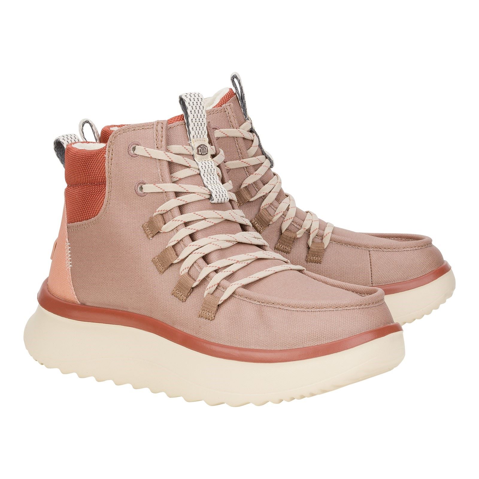 Thumbnail - HEYDUDE Wendy Peak Apres PU beschichtetes Segeltuch Damen Wüste braun Stiefel