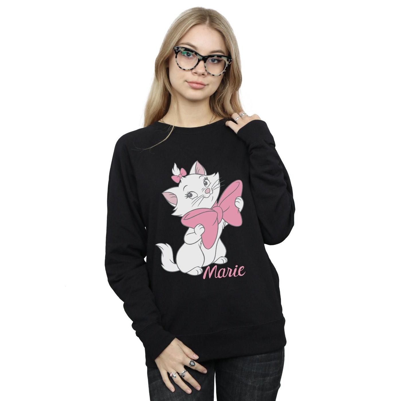 Disney Womens/Ladies Aristocats Marie Bow Sweatshirt (Black) dam – bild 2