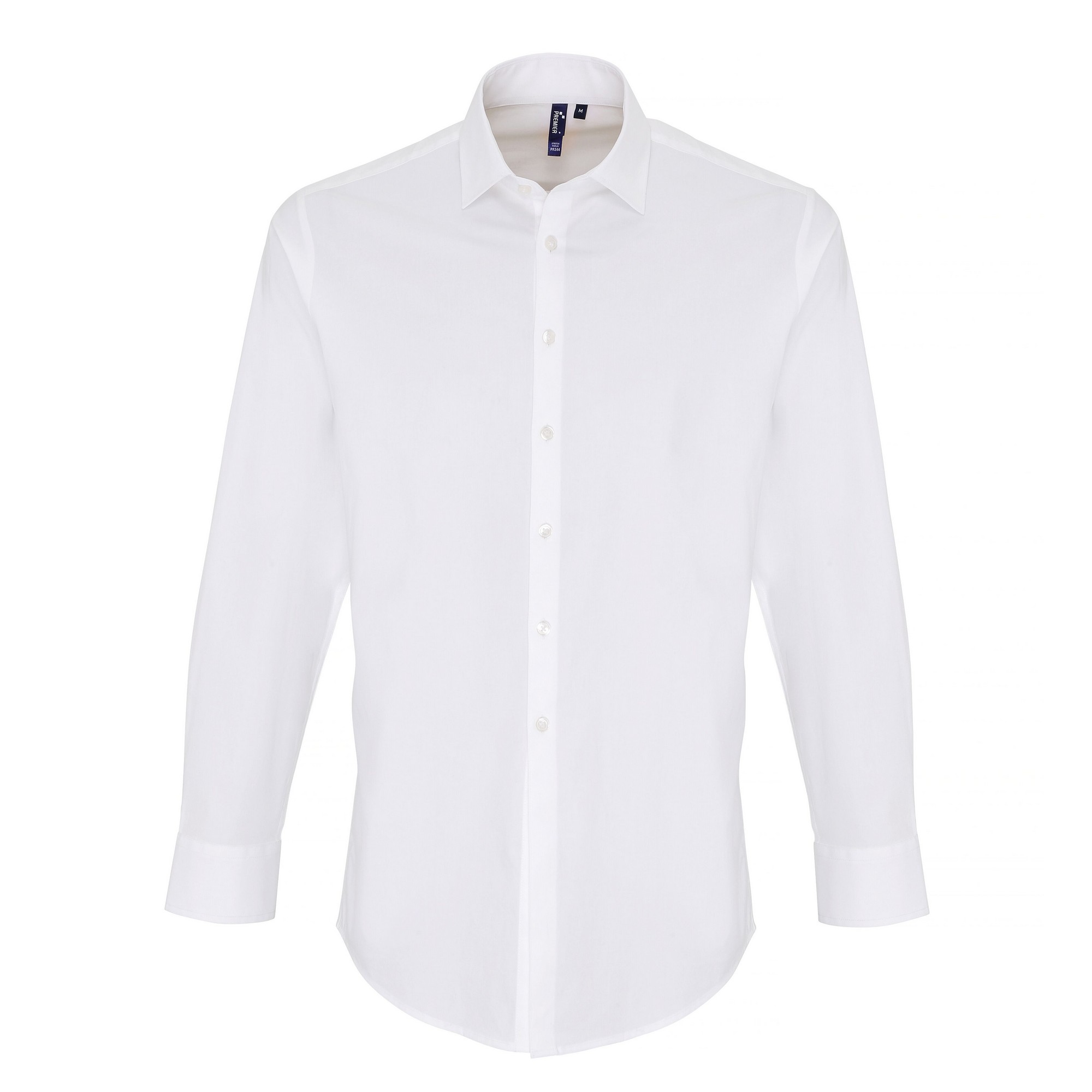 Premier Mens Stretch Fit Poplin Long Sleeve Shirt (White) - Size X-Large