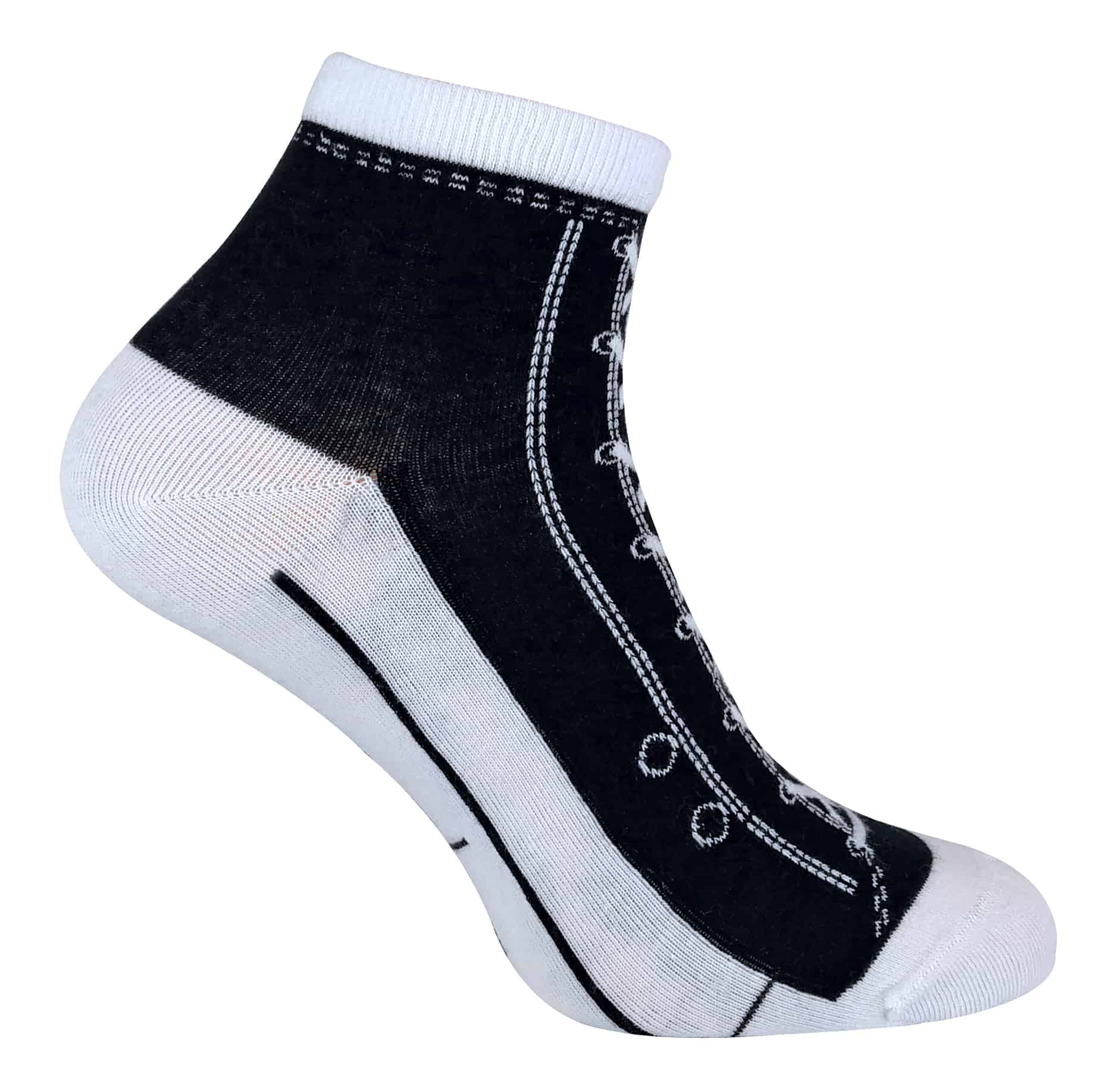 Sock Snob - 2 Pairs Unisex Adult Socks that look like Shoes - Black Cotton - Size 6-11 (UK Shoe)