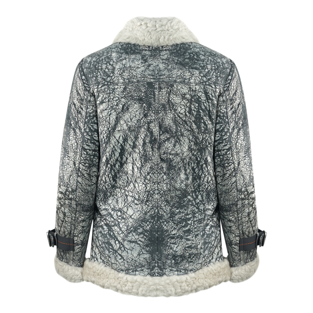 Parajumpers Haven Shearling Nine Iron Grå Skinnjacka dam – bild 2
