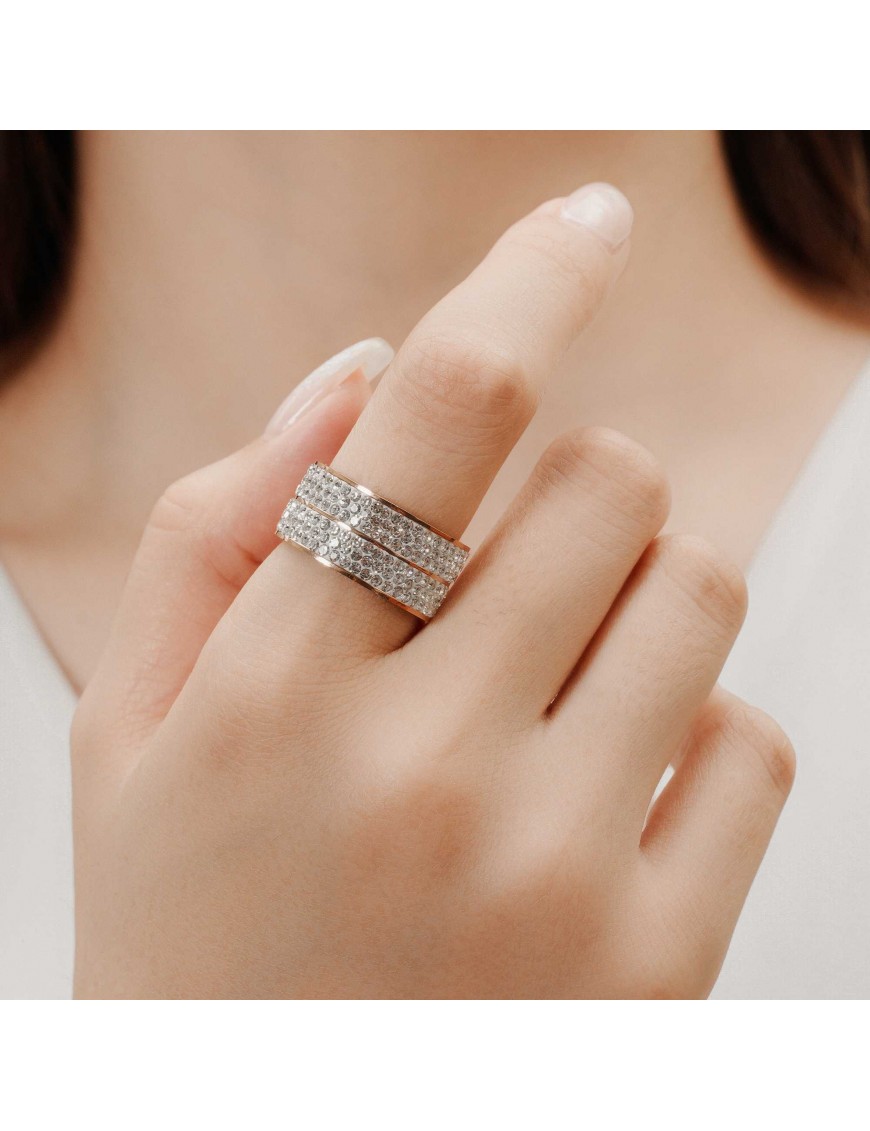 MYC Paris Bague Elodie Or Rosé et Cristal ringar dam – bild 2