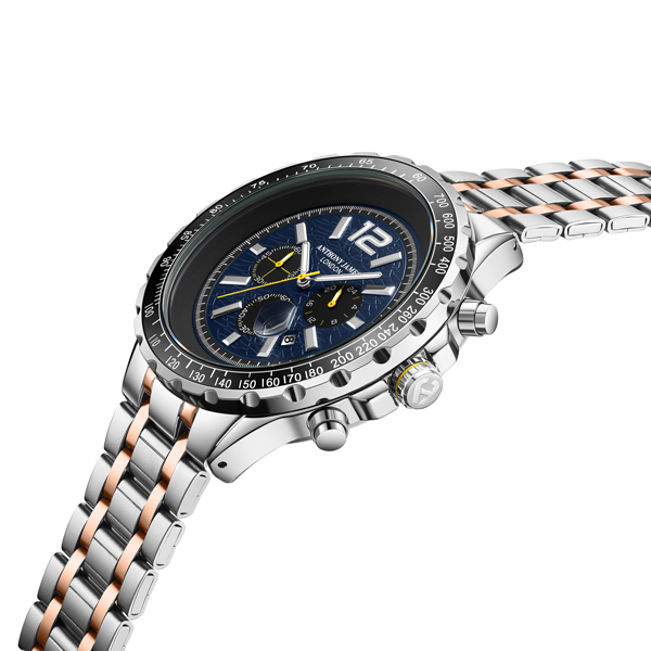 Anthony James Handmonterad Limited Edition Chronograph Racer Blue-klocka herr – bild 2