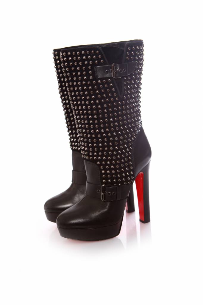 Christian Louboutin Pre-owned Womens Black leather platform boots – Size EU 40