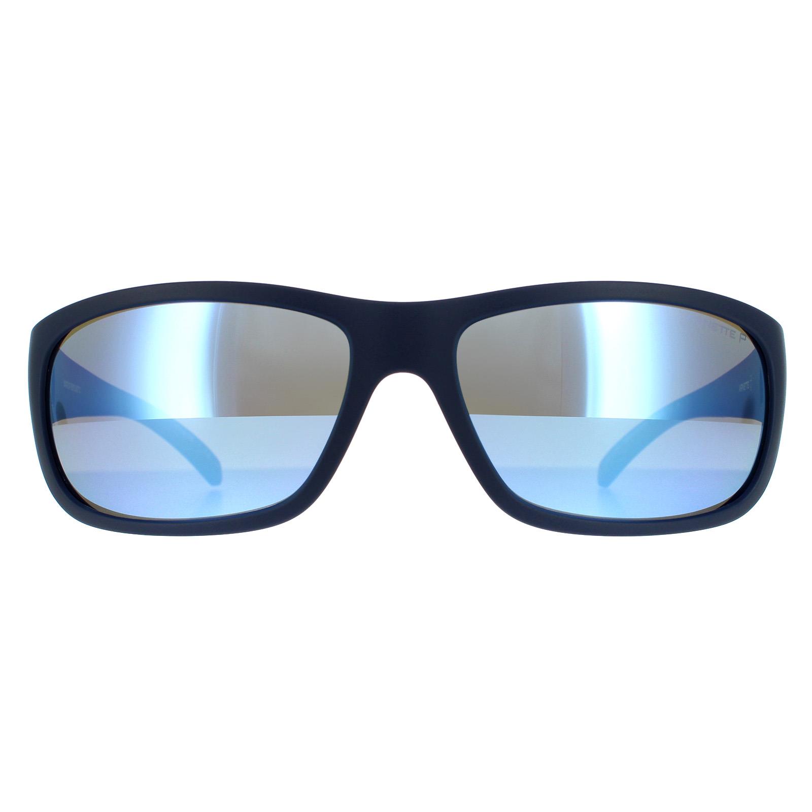 Thumbnail - Arnette Rechteck Herren Matte Blau Dunkelgrau Spiegel Wasserblau Sonnenbrille