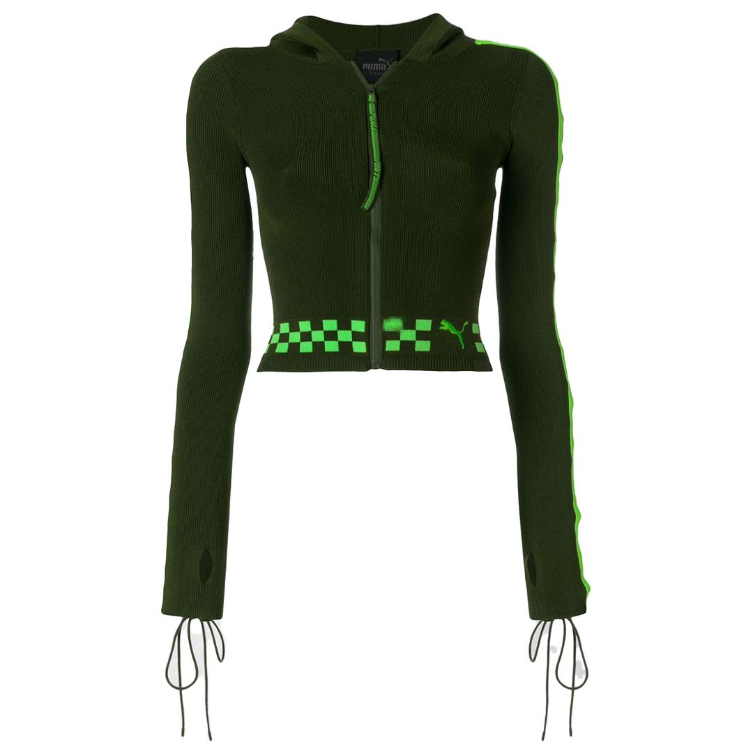 Thumbnail - Puma x Rihanna Fenty Zip Up Green Womens Schnürhülle Pullover 577245 02
