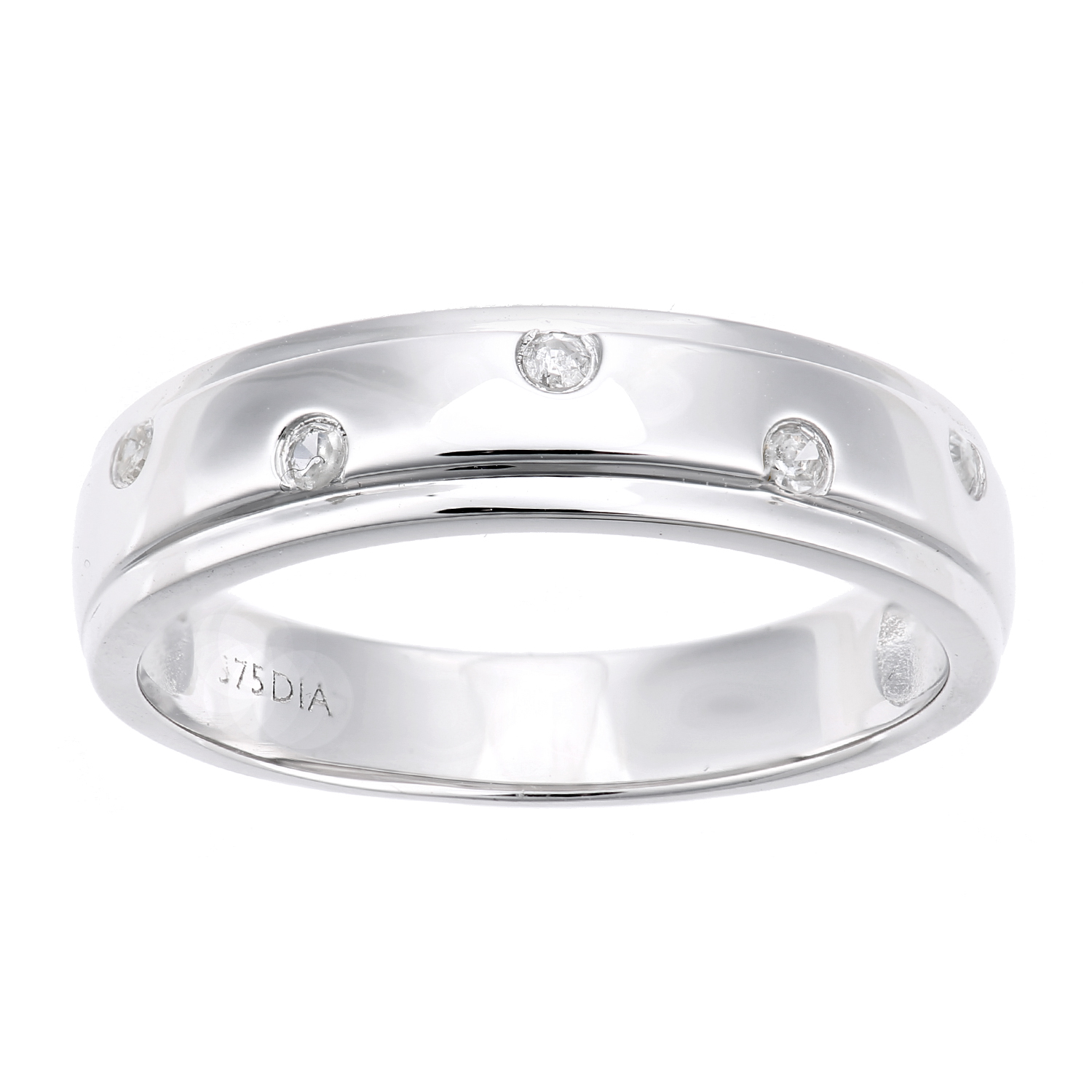 Diamant L’Eternel Womens 9ct White Gold with 0.06ct Diamond Eternity Ring – Size L
