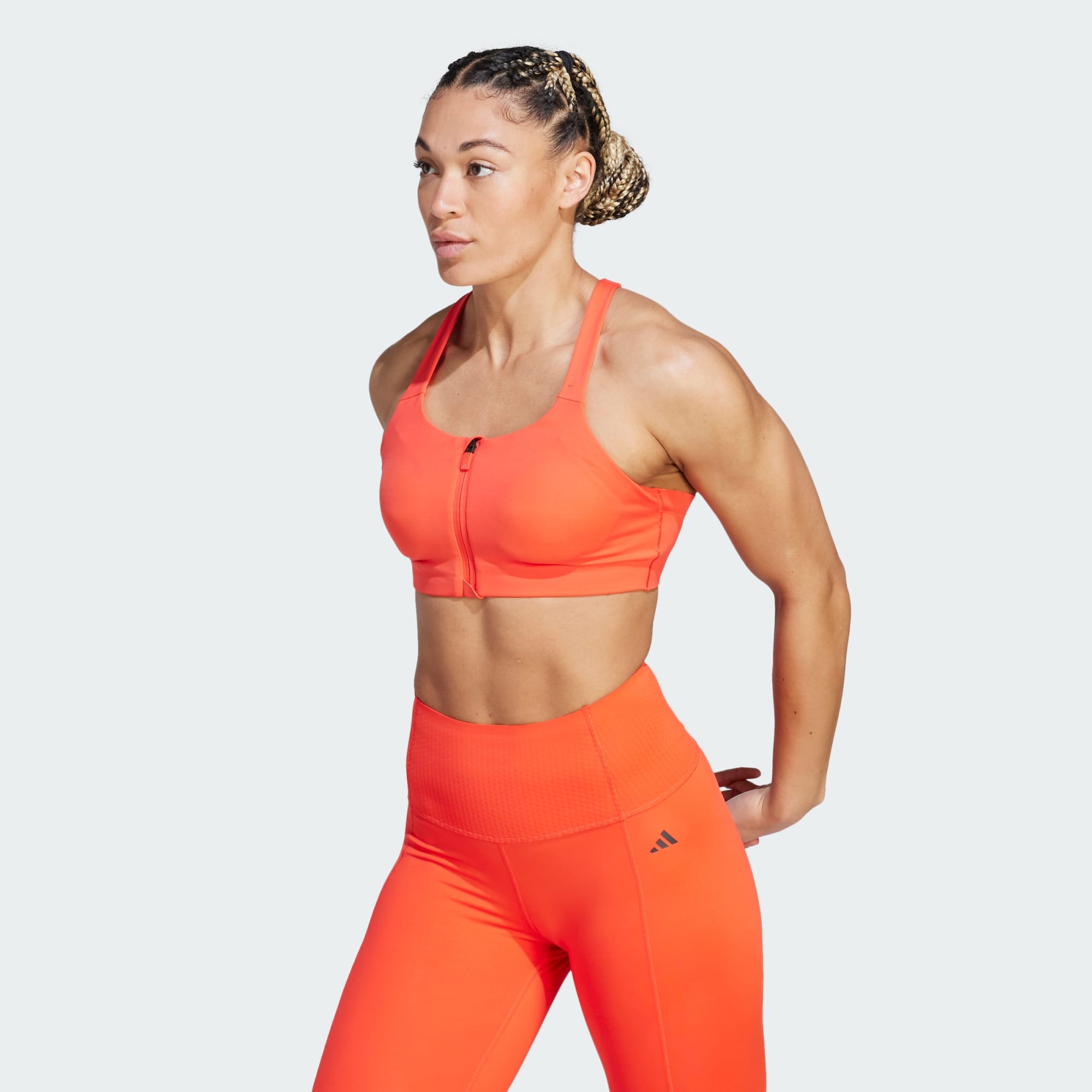adidas Performance Womens TLRD Impact Luxe High-Support Zip Bra - Red - Size 30D