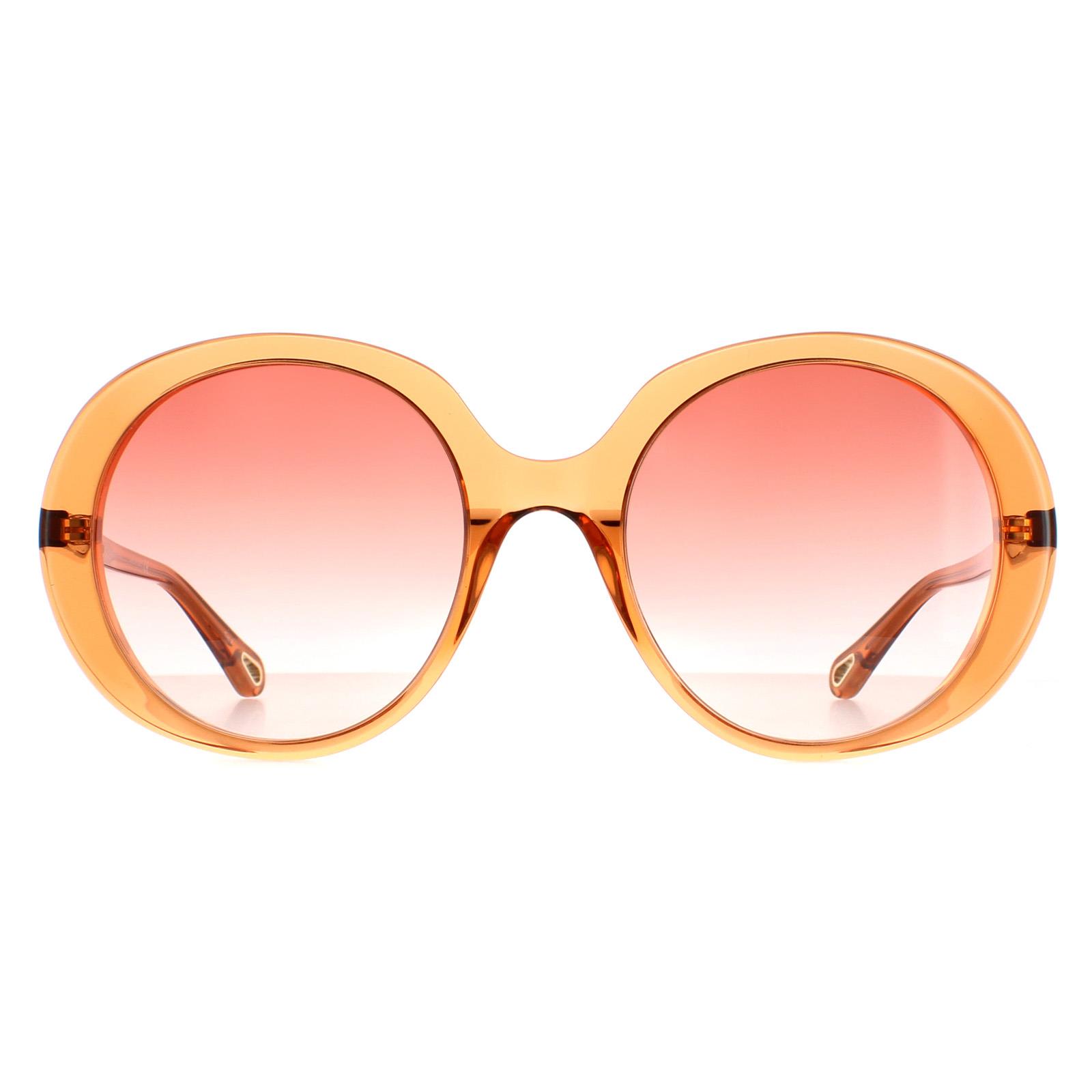 Chloe Oval Womens Transparent Dunkel Orange Orange Gradient CH0007S
