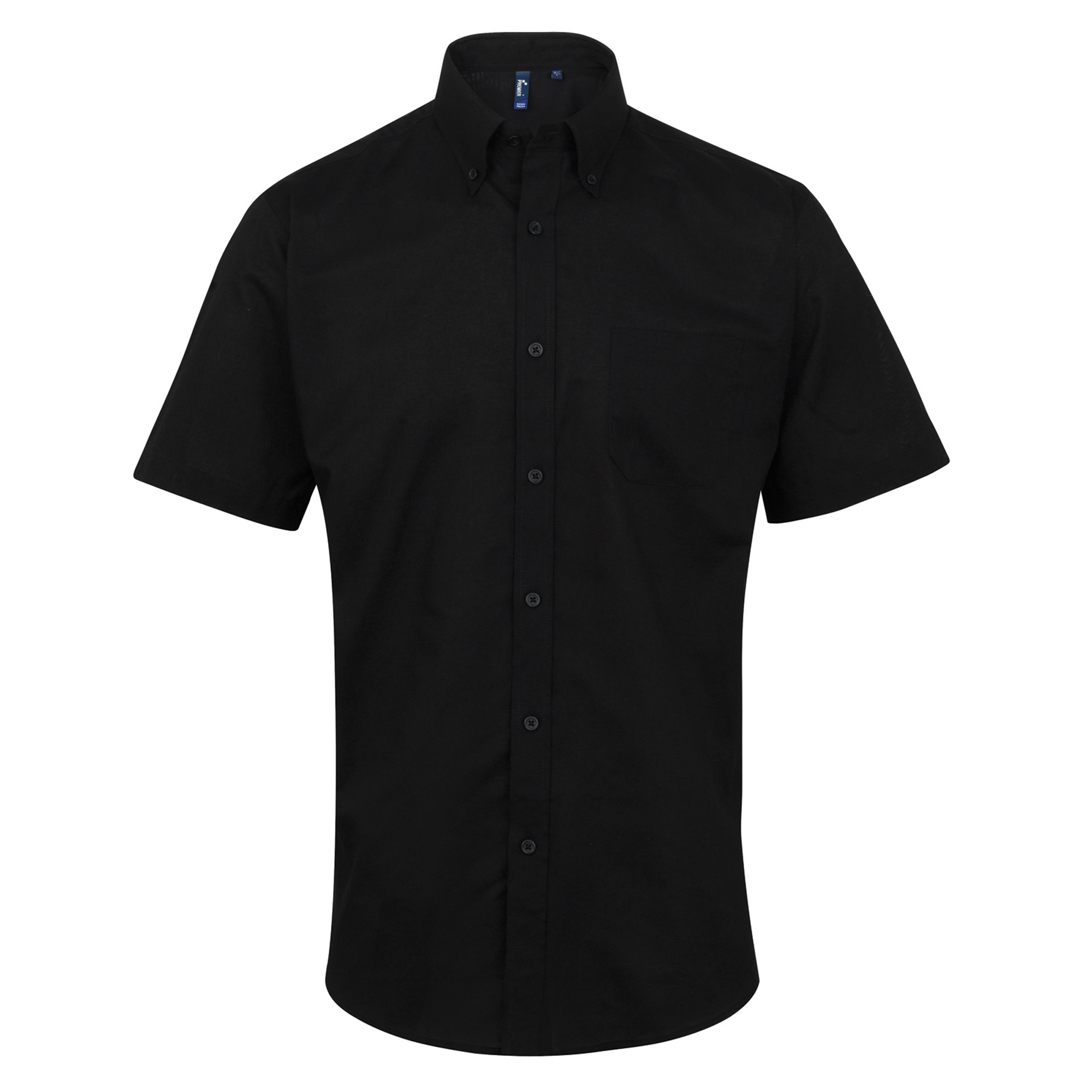 Premier Mens Signature Oxford Short Sleeve Work Shirt (Black) - Size 16.5R