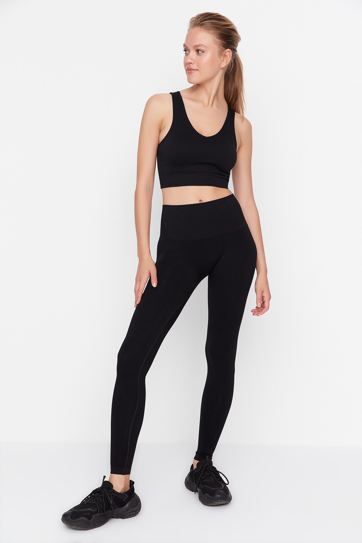 Kvinnors Högmidjade Skinny Sportleggings