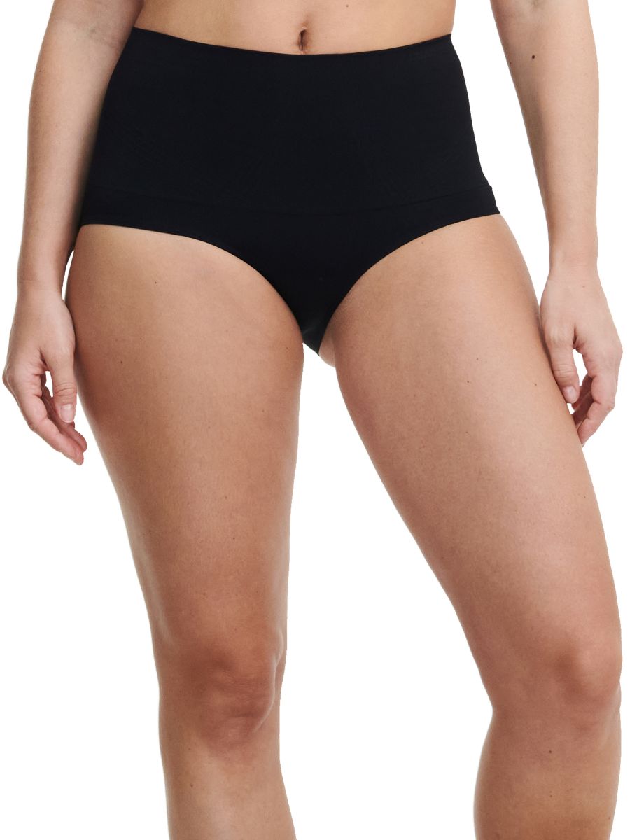 Chantelle Womens Smooth Comfort Sculpting High Waist Full Brief - Black Polyamide - Size Large