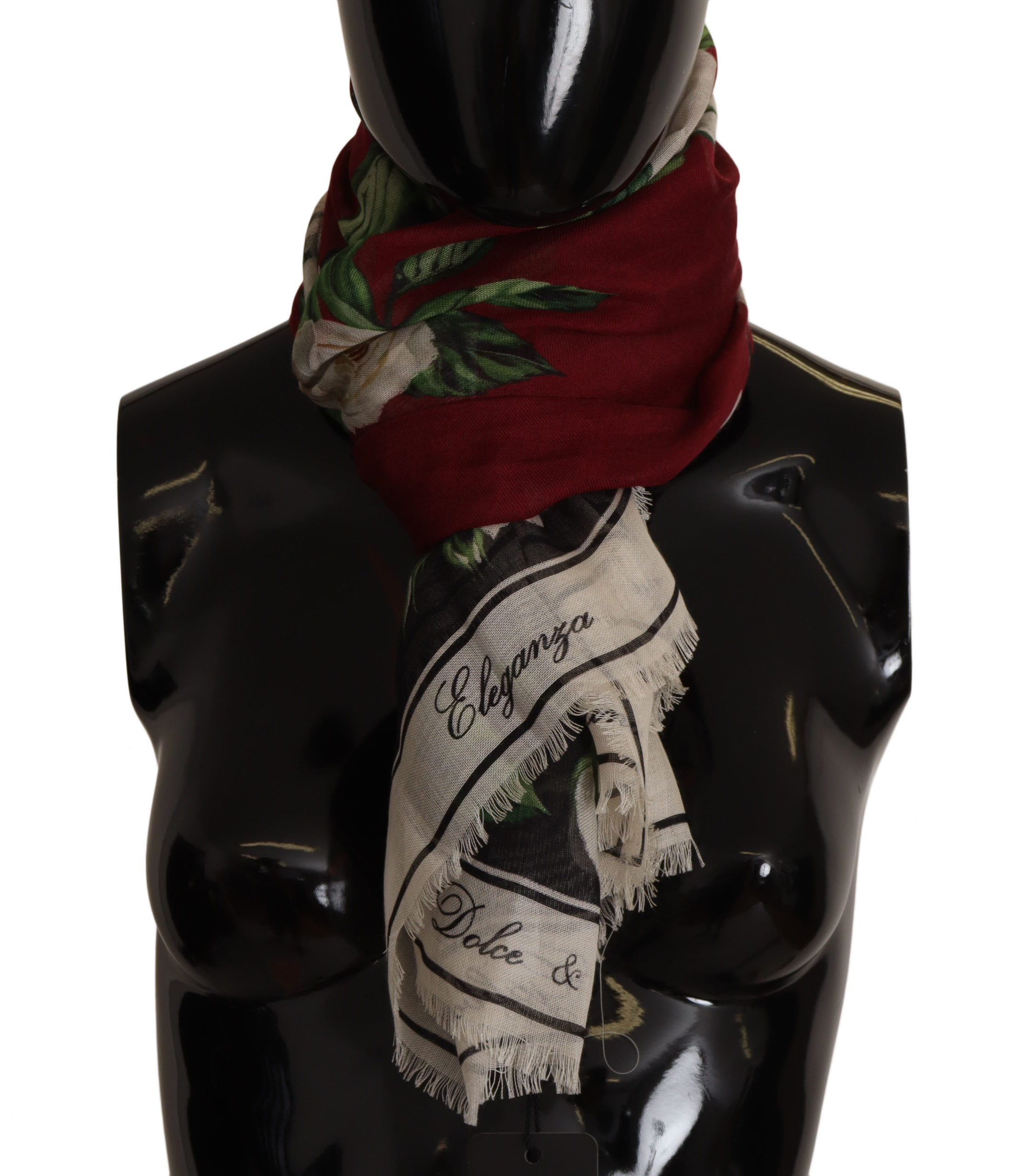 Dolce & Gabbana Damen Schal aus Cashmere mit mehrfarbigem Rosenmuster