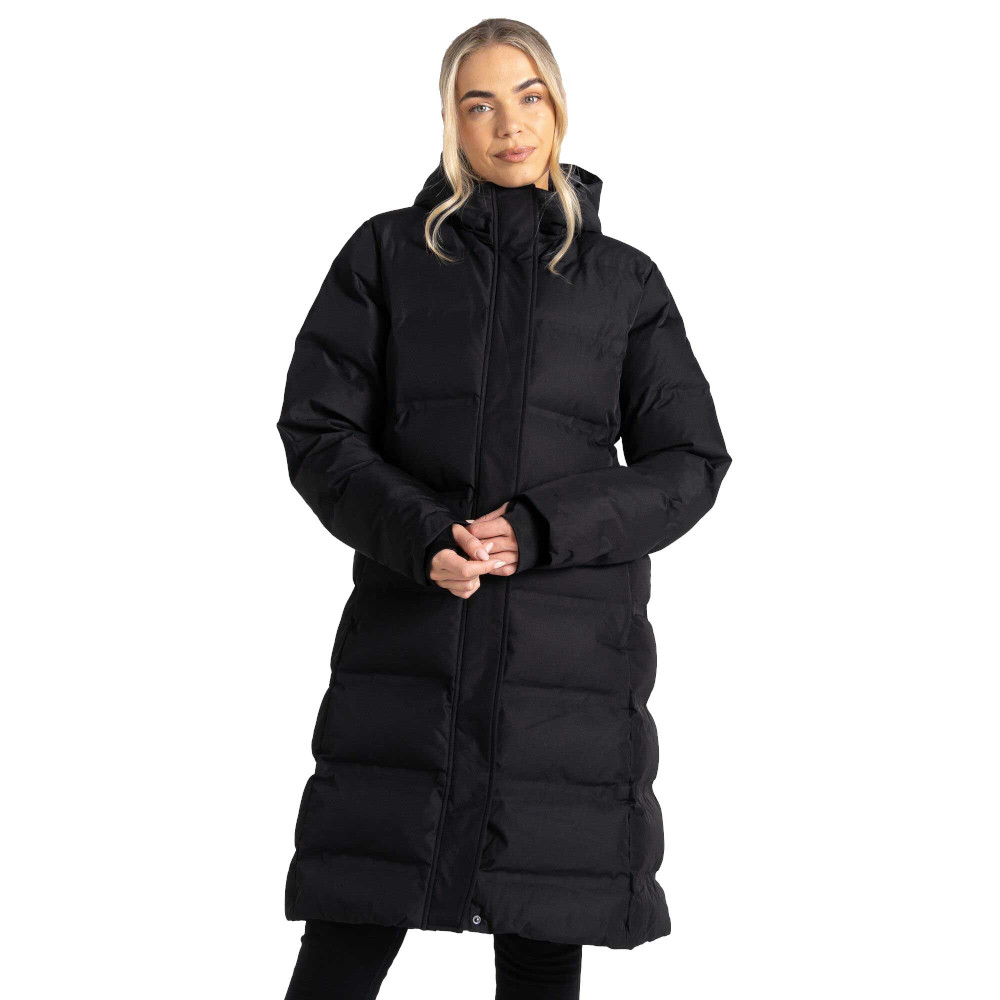 Dare 2B Womens Wander Waterproof Padded Longline Jacket - Black - Size 12 UK