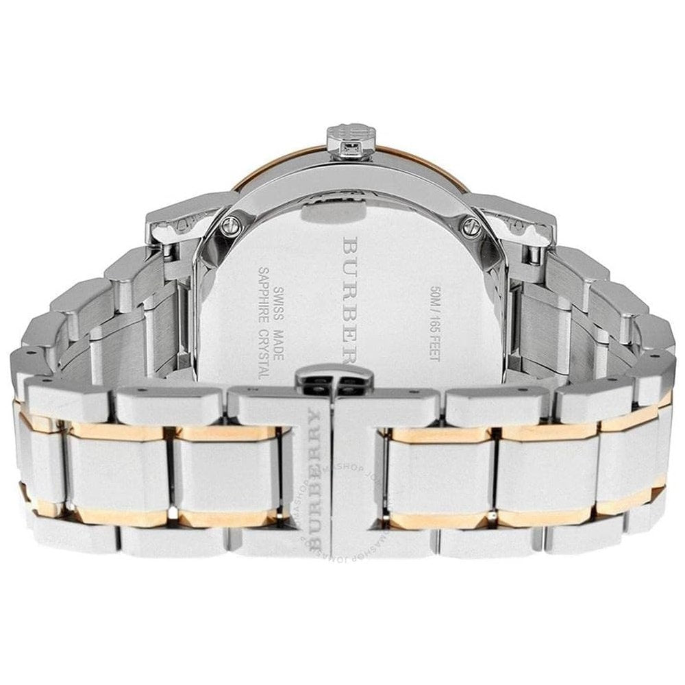 Burberry BU9127 Tvåfärgad damklocka med silver urtavla – bild 2