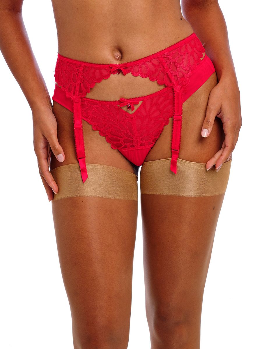 Freya Womens Loveland Suspender Belt – Red Polyamide – Size Large