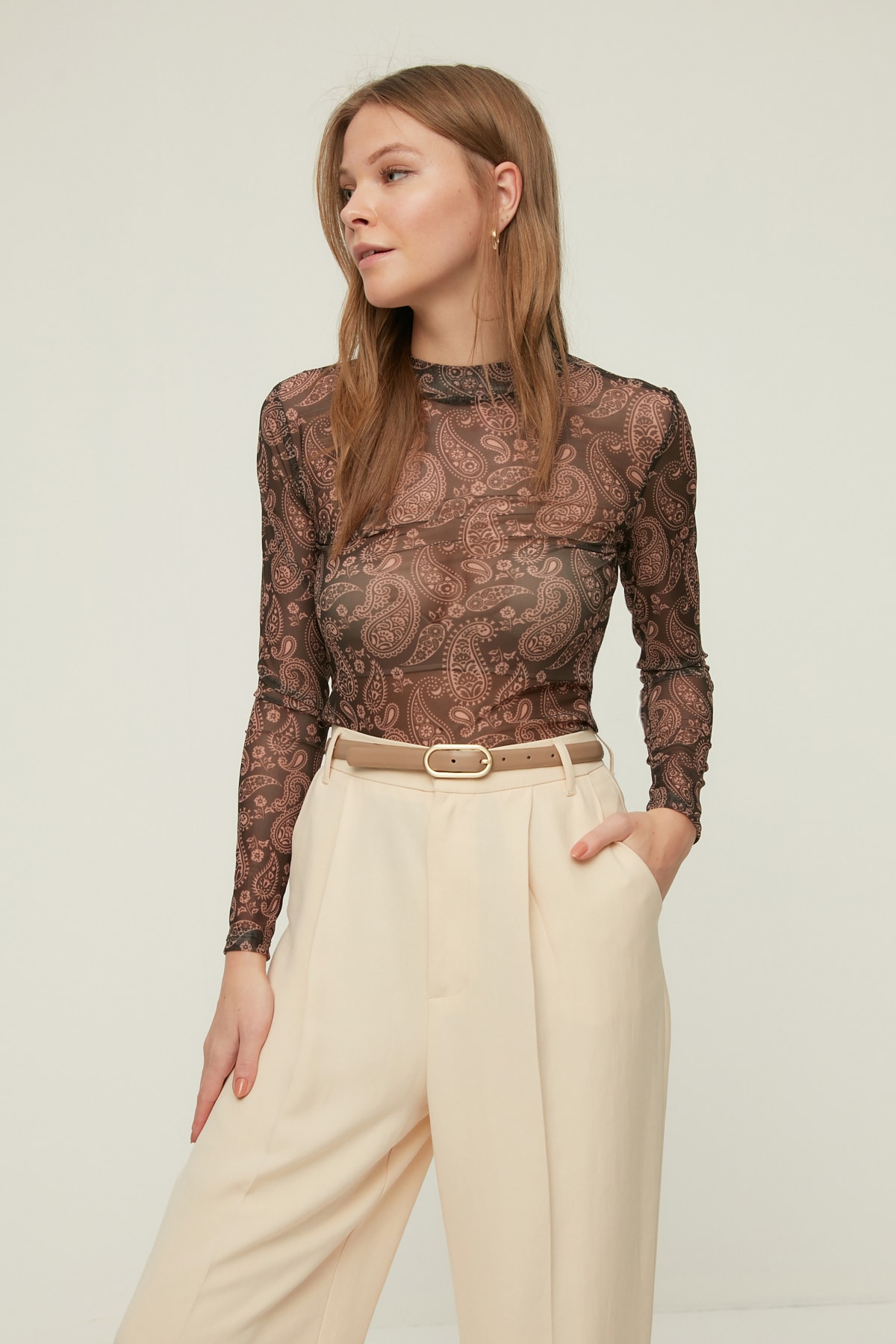 Trendyol Dames Schalpatroon Blouse