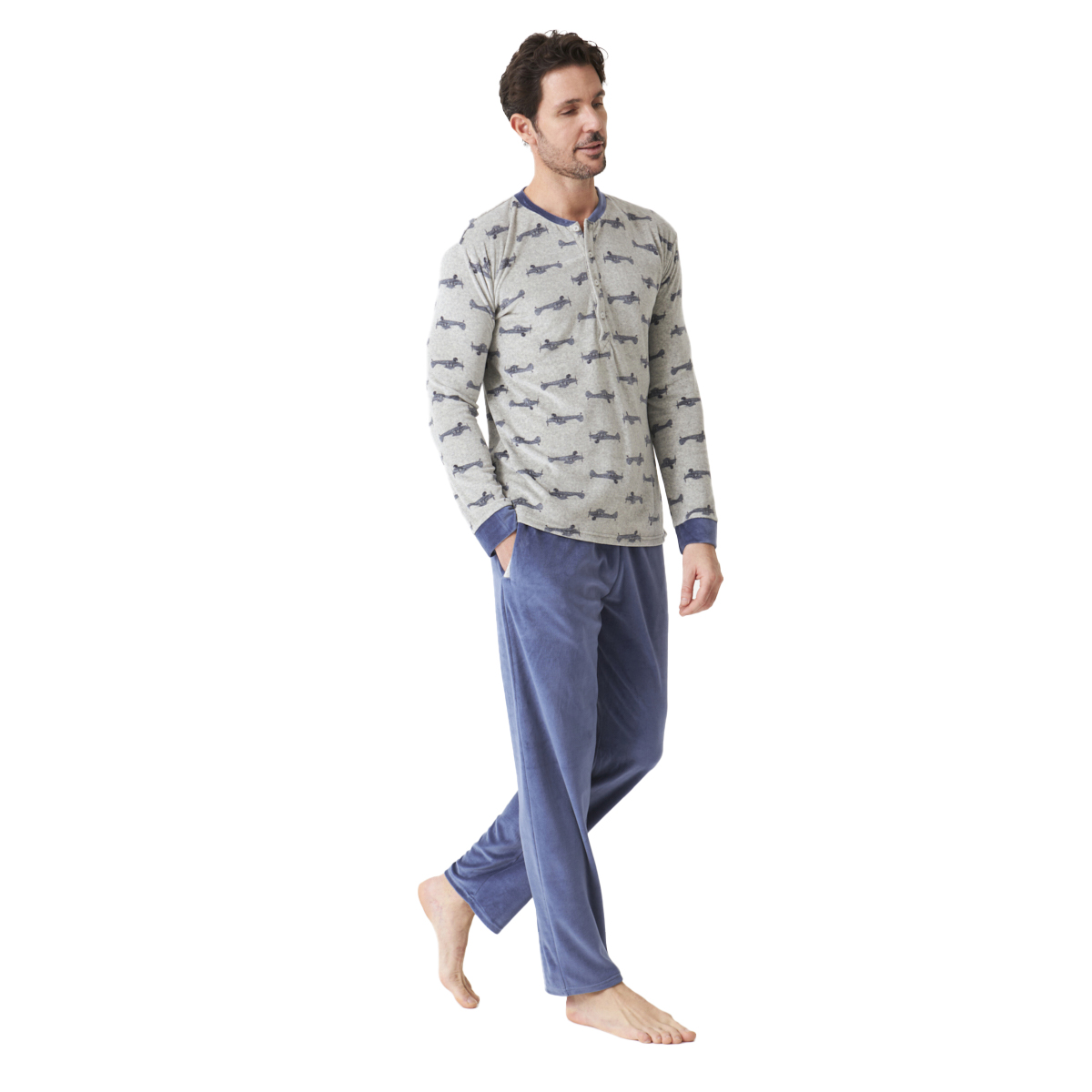 Långärmad pyjamas för män JJBDP5300