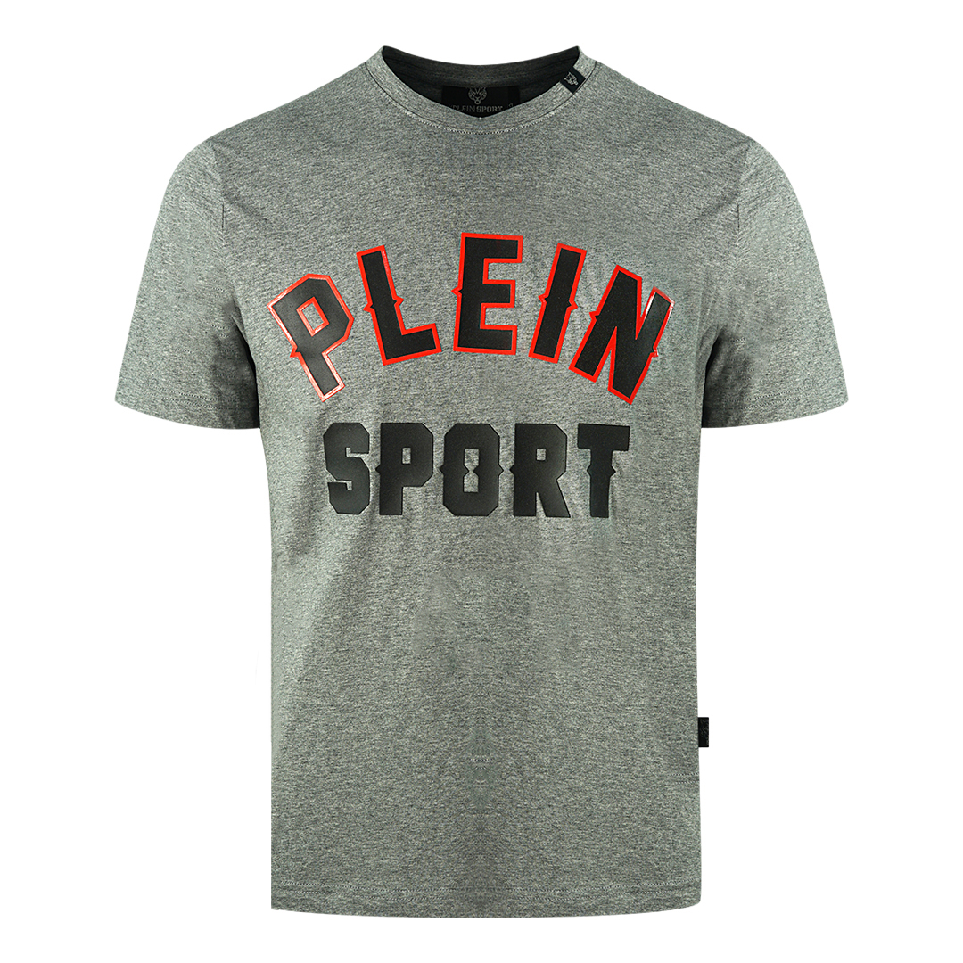 Thumbnail - Plein Sport Block-Logo Graues T-Shirt