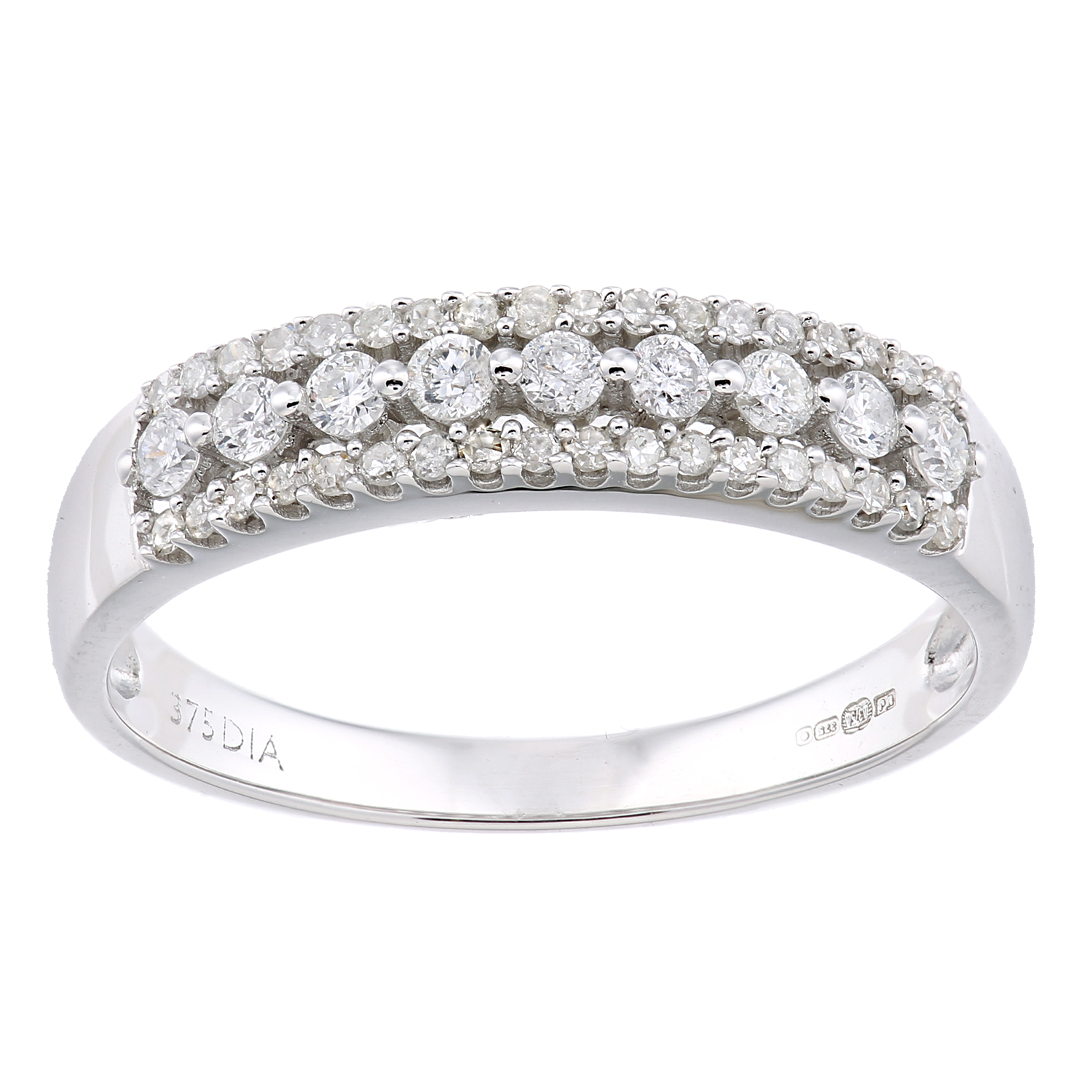 Diamant L’Eternel Womens 9ct White Gold 0.33ct Diamond Eternity Ring – Size Q