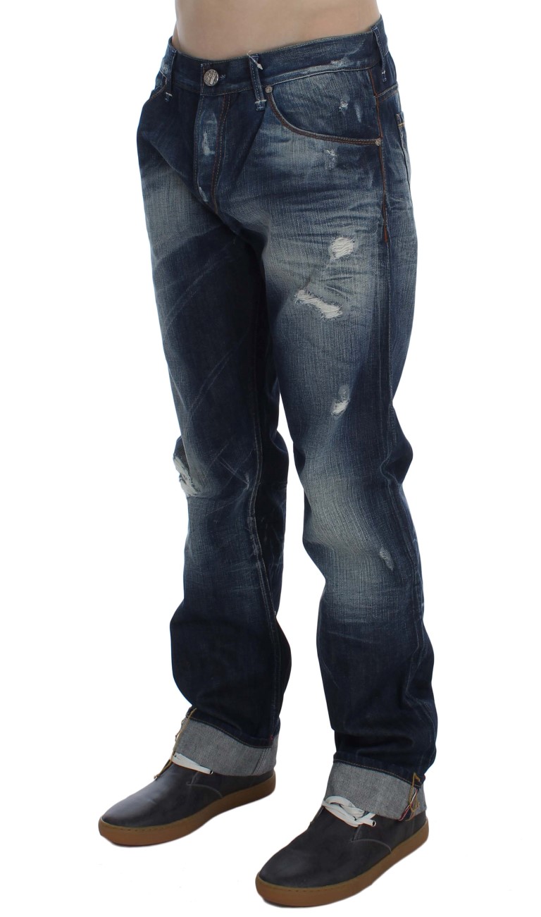 Acht Herrar Blåtvättad Bomullsjeans Regular Fit – bild 2