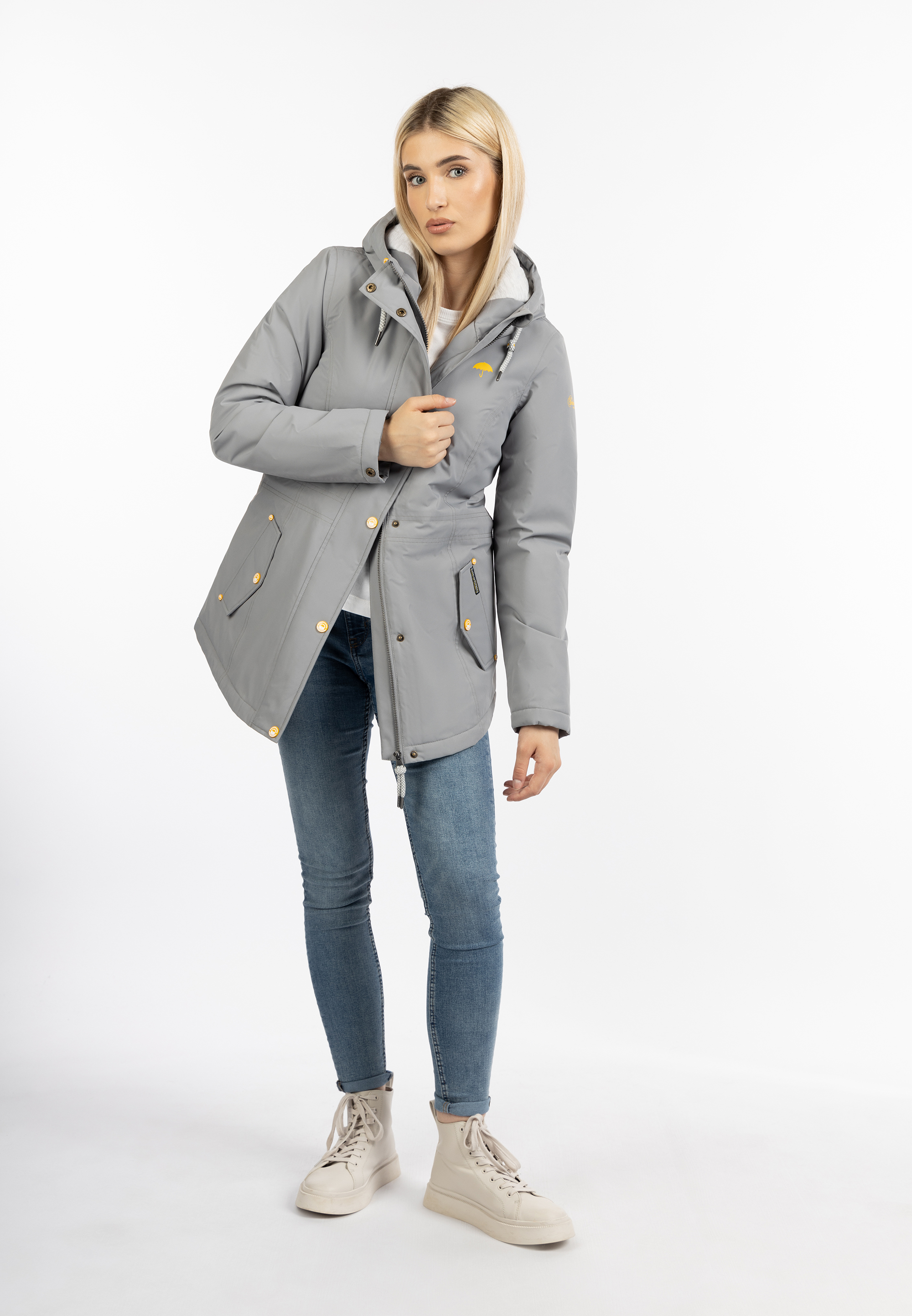 Thumbnail - Schmuddelwedda Winterjacke mit Magic Print Damen Grau