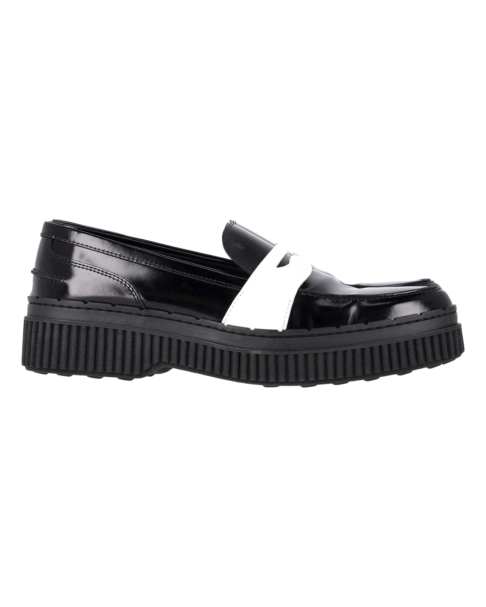 Tod's Plattform Penny Loafers i Svart Läder