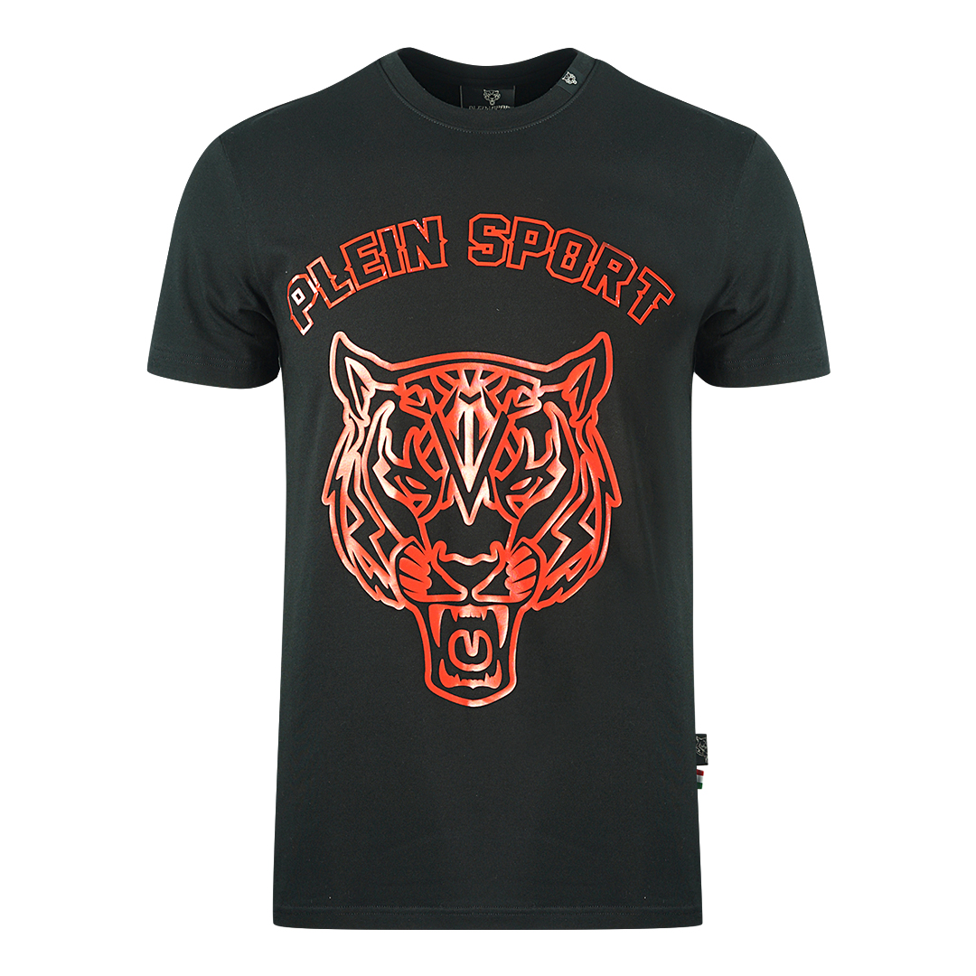 Thumbnail - Plein Sport Stencil Tiger Logo Schwarzes T-Shirt