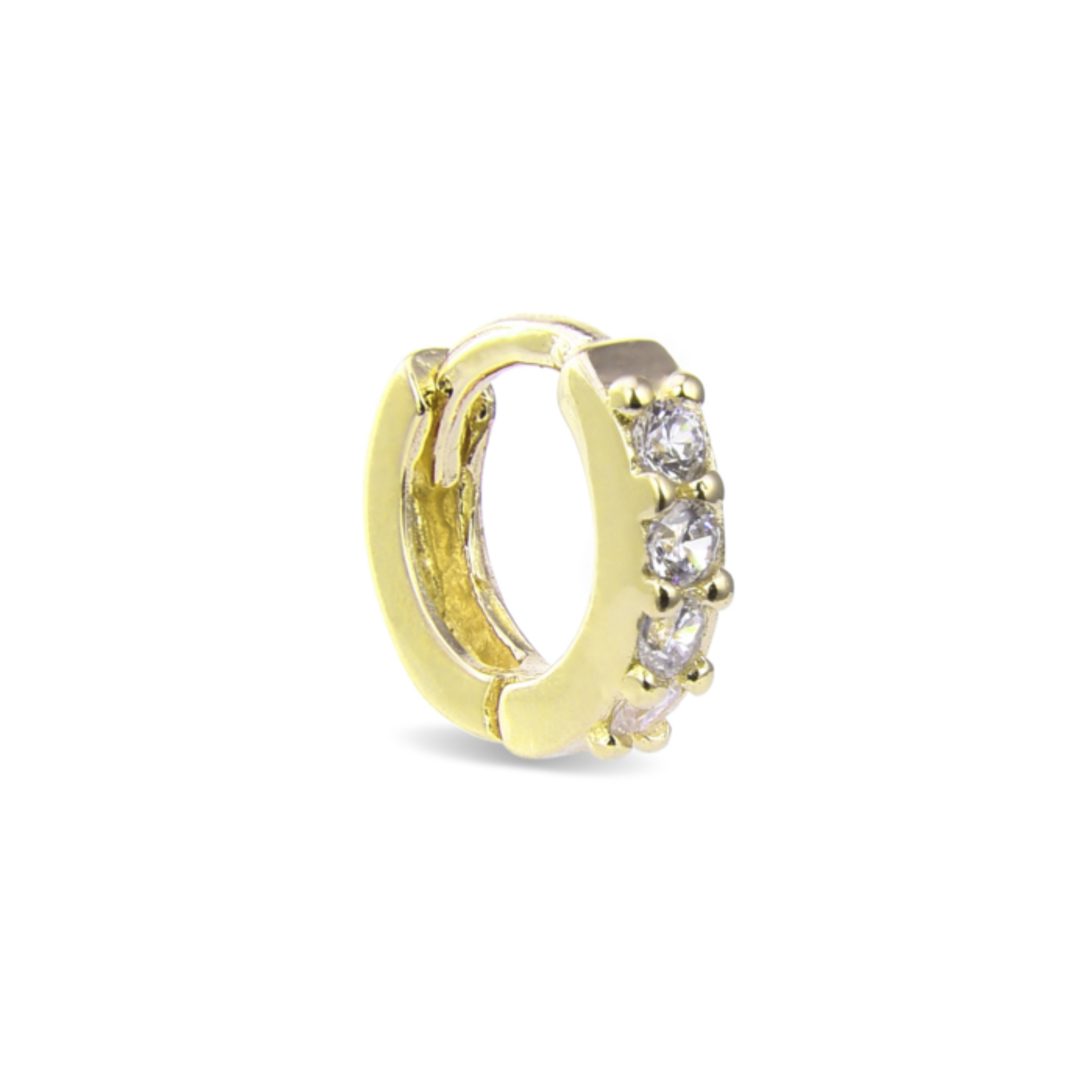 Piercing Luxenter Ansung Sterling Silver 925 och Briljant Zirkonia avslutad i 18 karat gult