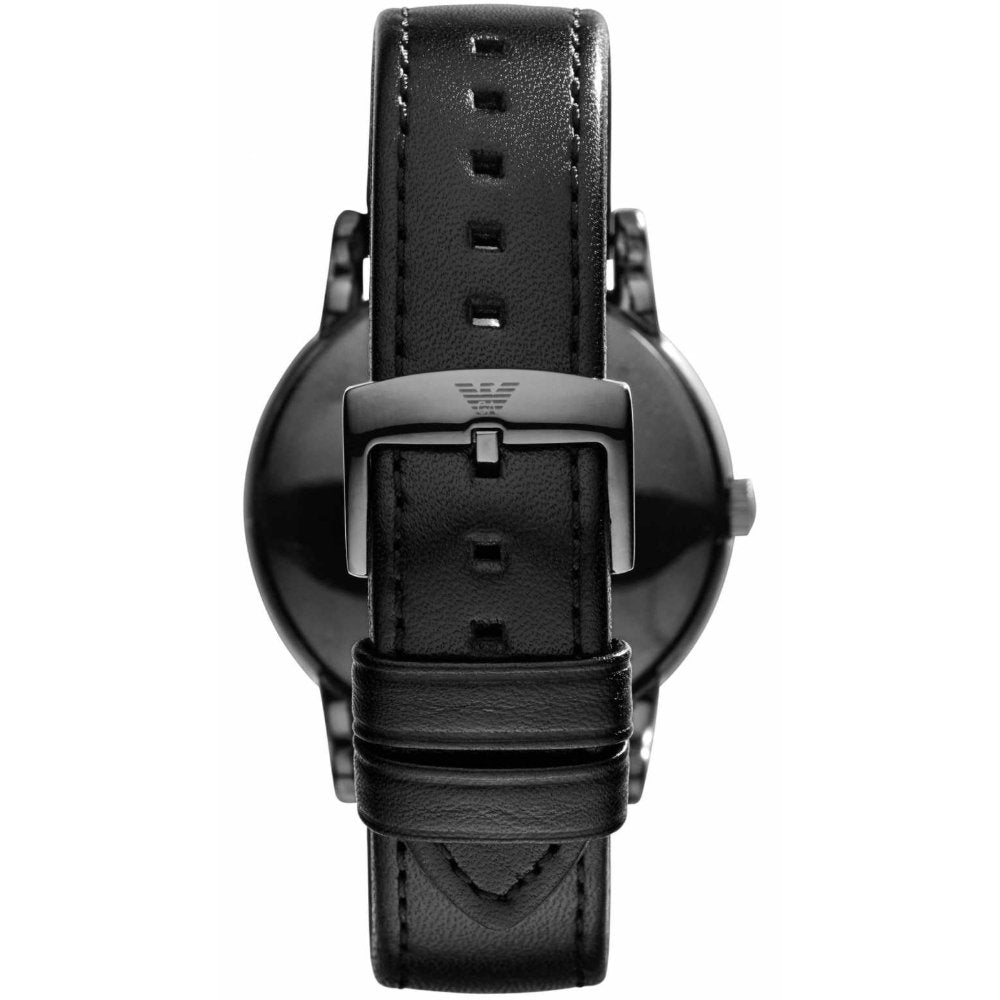 Emporio Armani AR1732 Luigi Classic svart läderarmband herrklocka – bild 2