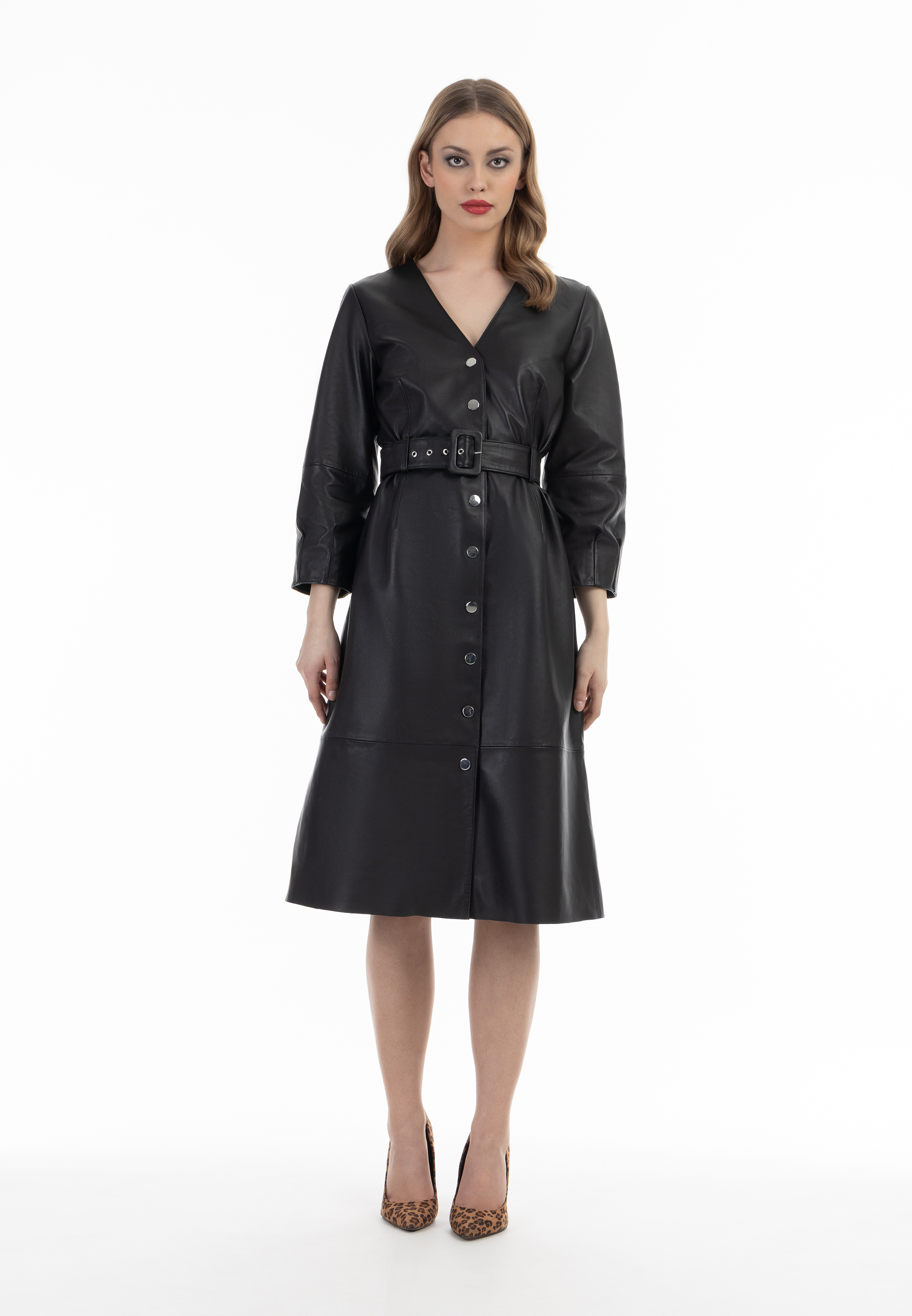 Faina Robe En Cuir