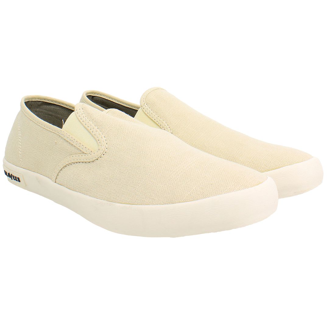 Seavees Baja Standard Herrbeige Plimsolls låga sneakers – bild 2