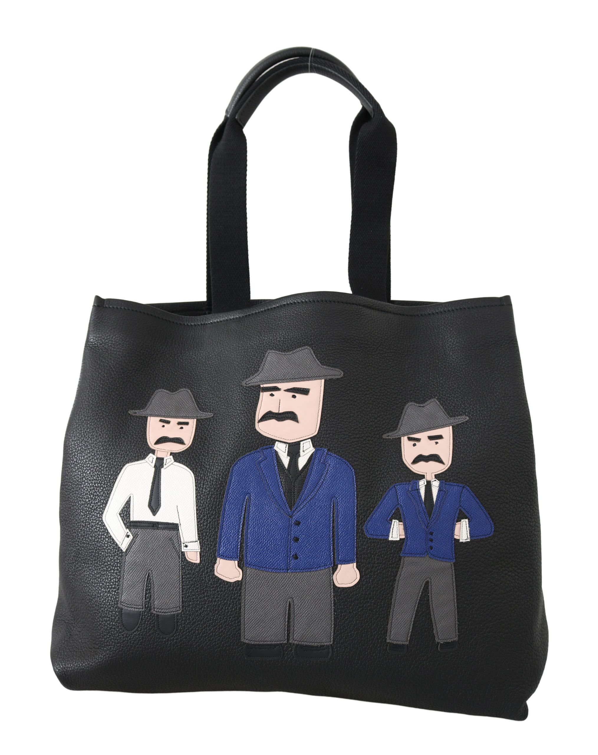 Dolce & Gabbana Mens Leather Travel Shopping Gym Tote Bag – Black – One Size
