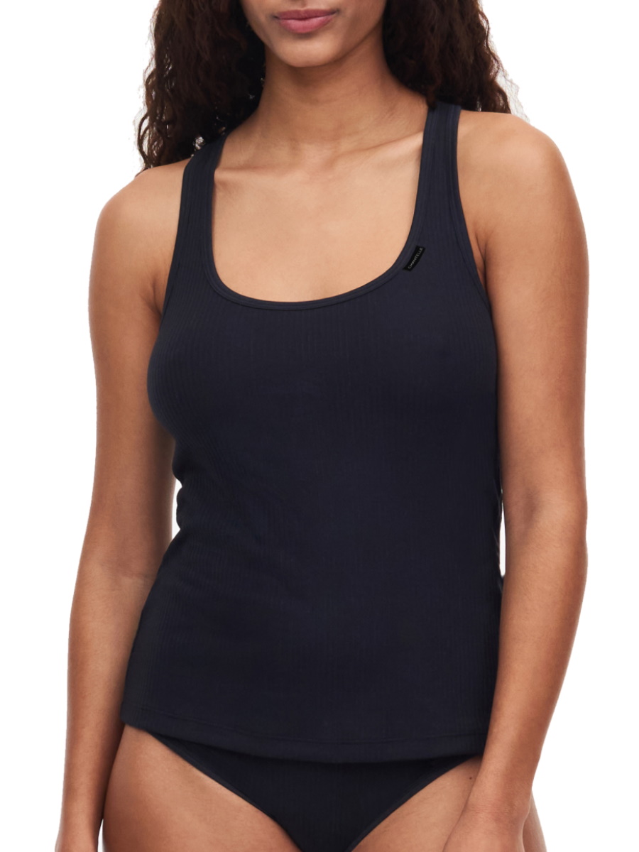 Chantelle Womens Cotton Comfort Tank top - Black - Size X-Small/Small