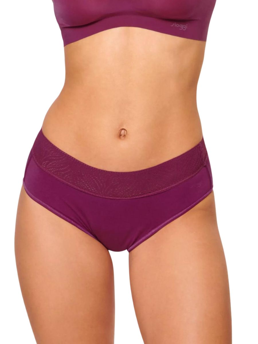 Sloggi Womens Period Pants Hipster Light (2 Pack) - Red Cotton - Size 2XS