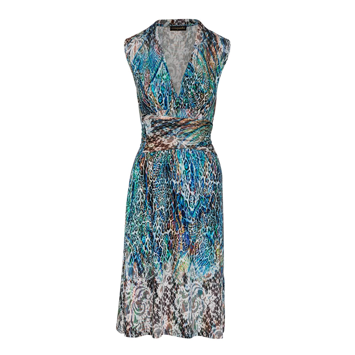 Conquista Womens Empire Line Dress Animal Print - Multicolour - Size EU 44 (Womens)
