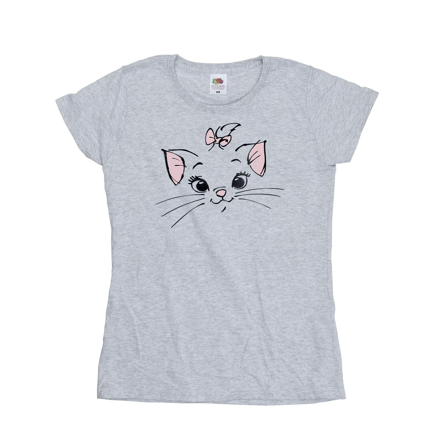 Thumbnail - Disney - "Classics Marie Face Pocket" T-Shirt für Damen (Grau)