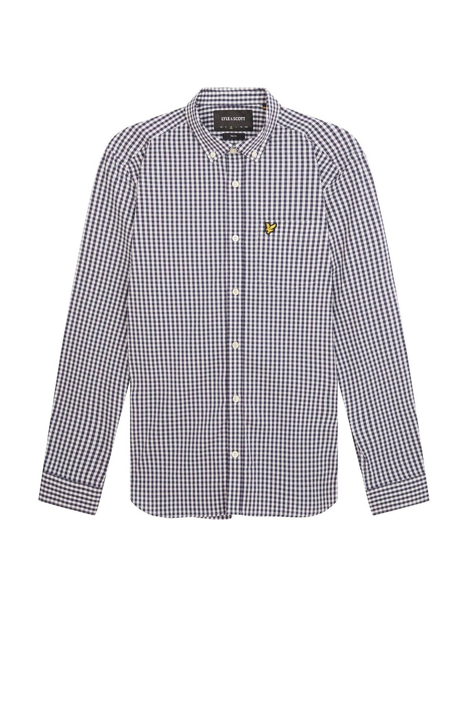 Thumbnail - Lyle & Scott karierter Slim-Fit Hemd Gingham navy/weiß