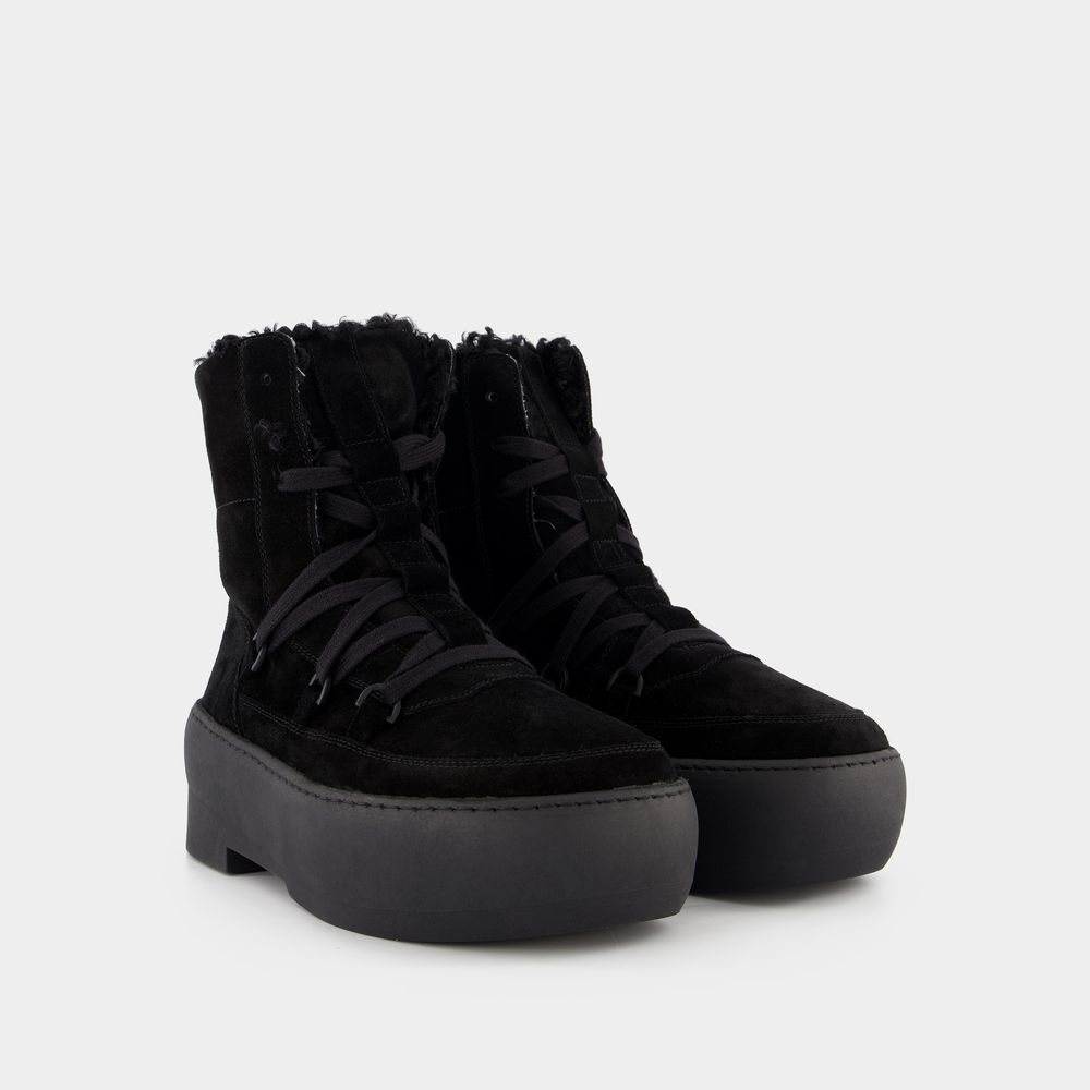 Gia Couture Chunky Sole snörkängor i svart läder dam – bild 2