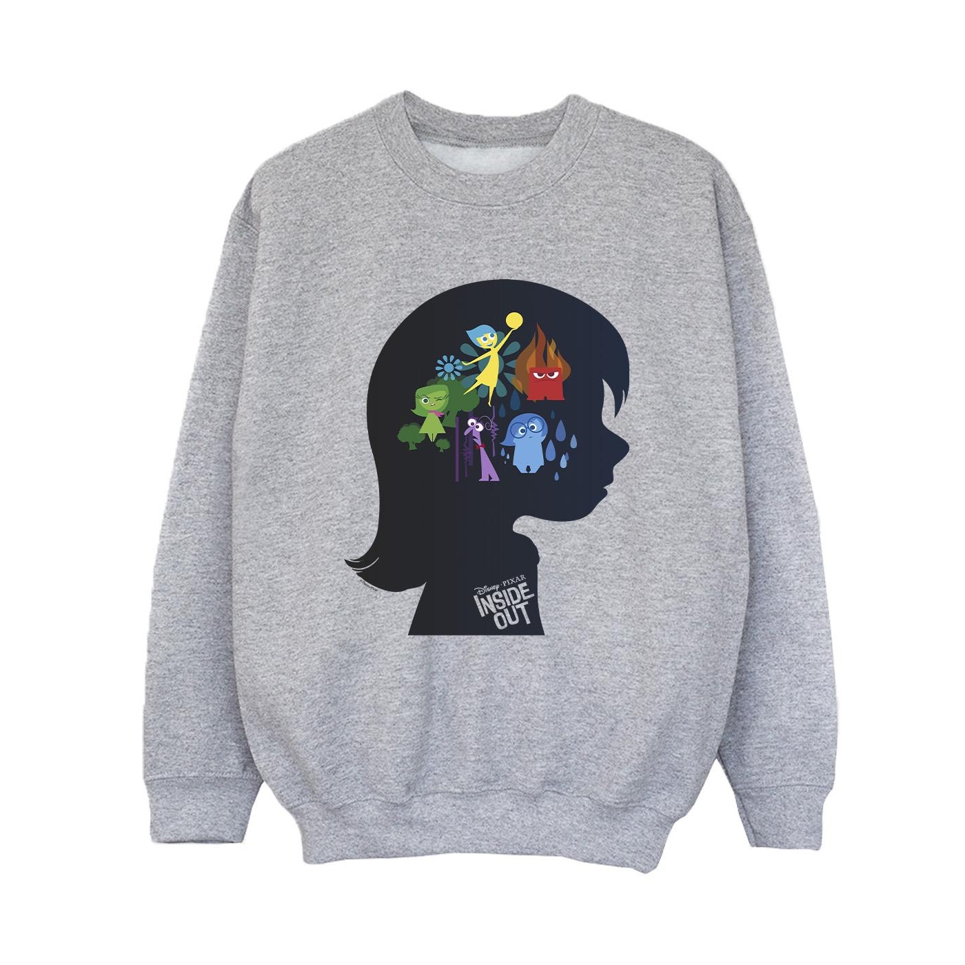 Disney Ljusgrå Boys Inside Out Head Silhouette Sweatshirt (Sports Grey)