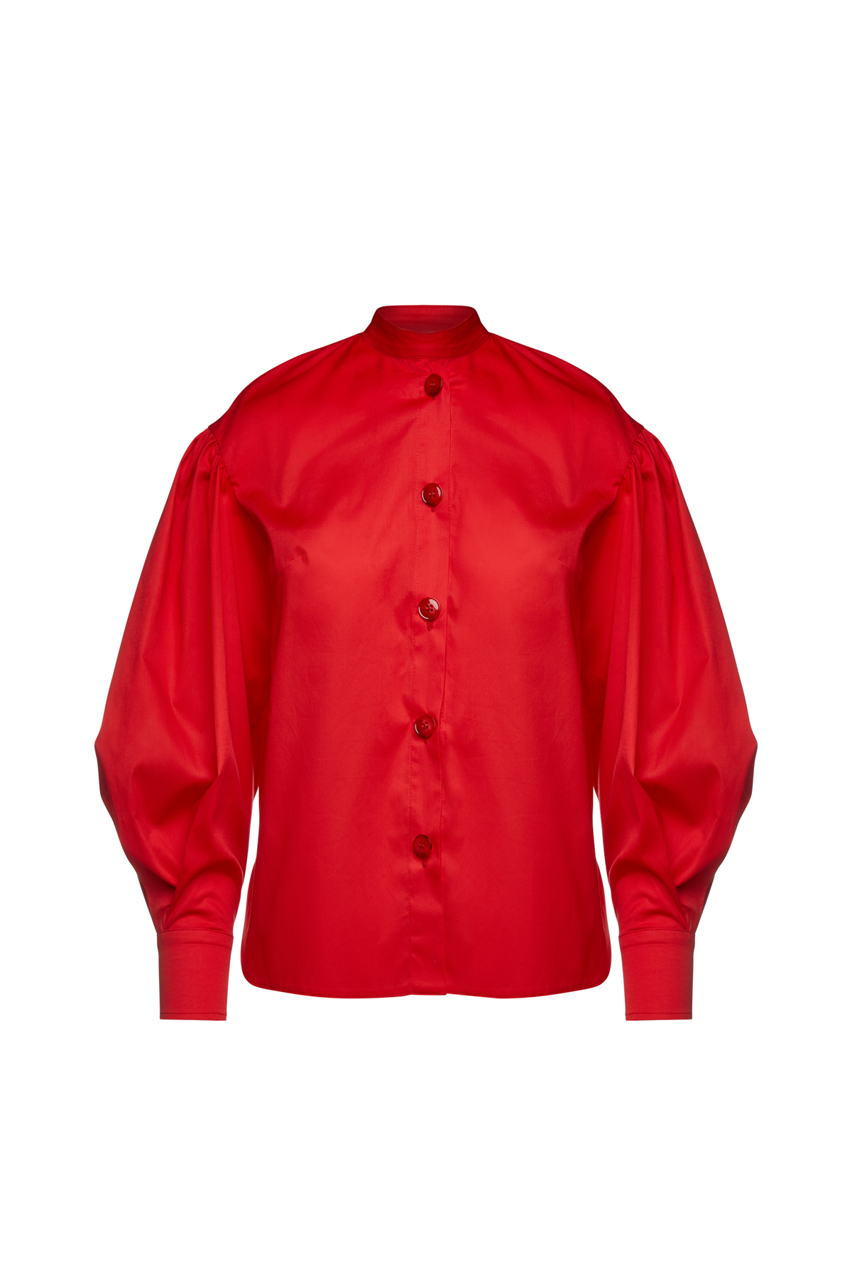 Thumbnail - Rotes Hemd mit Bishop-Ärmeln