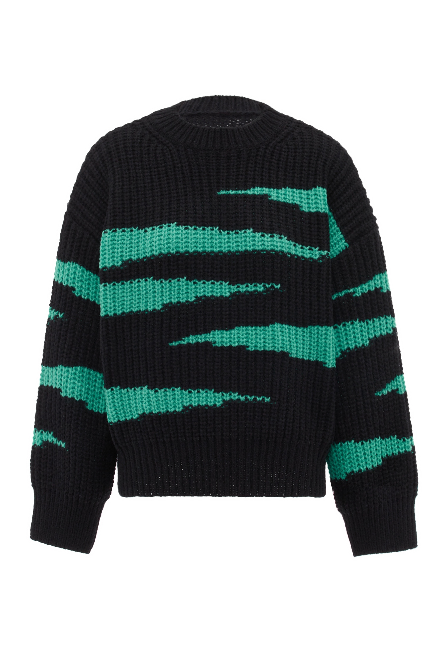 Thumbnail - Mymo Pullover Damen schwarz grün