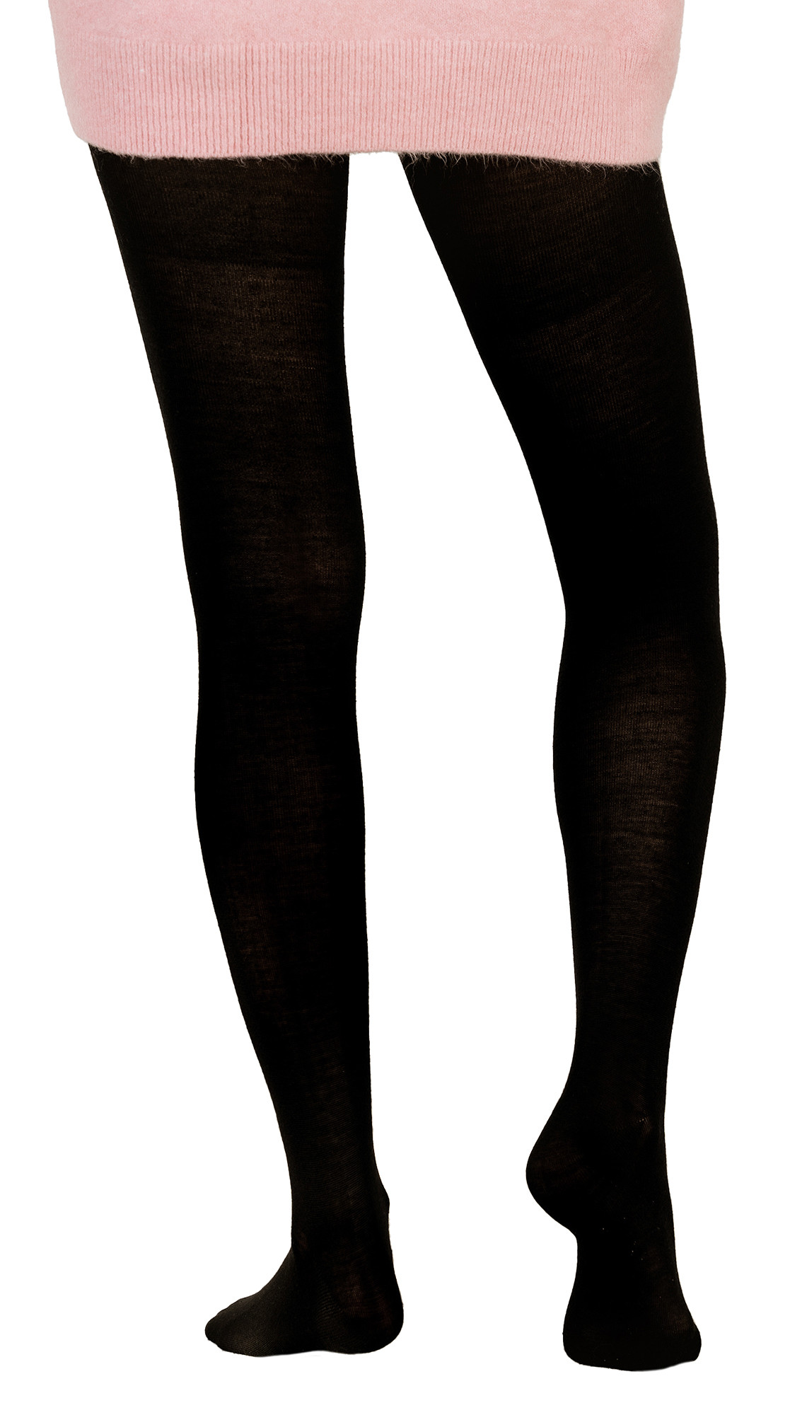 Thumbnail - Steven - 1 Paire Femme Collant Laine Merino Doublure Polaire Noire - Noir