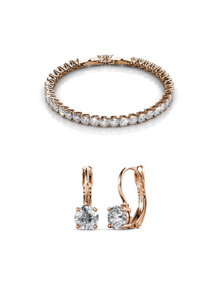 Thumbnail - Rundes Venus-Set - Roségold und Kristall