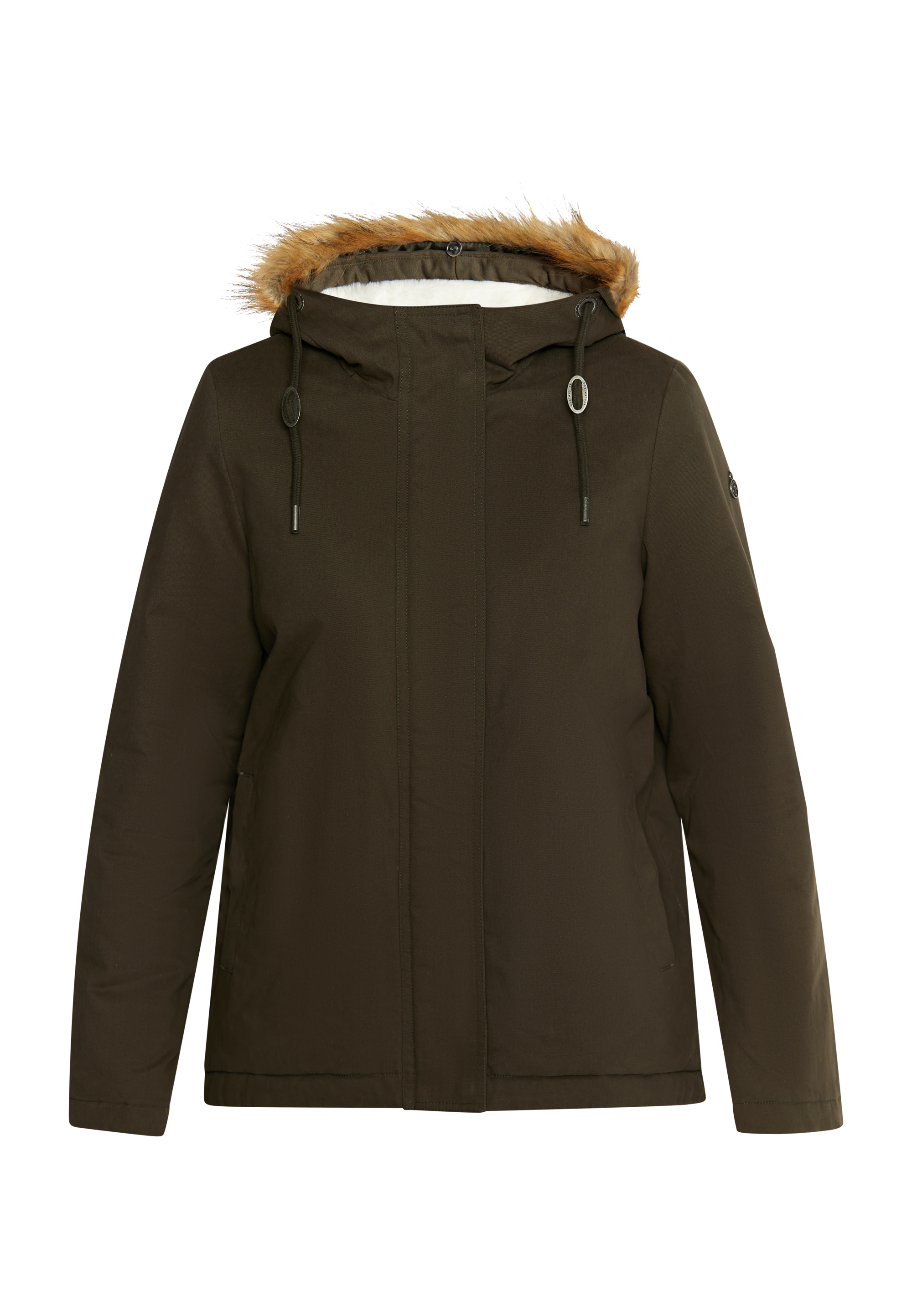 Dreimaster winterjas Dames donkere olijf