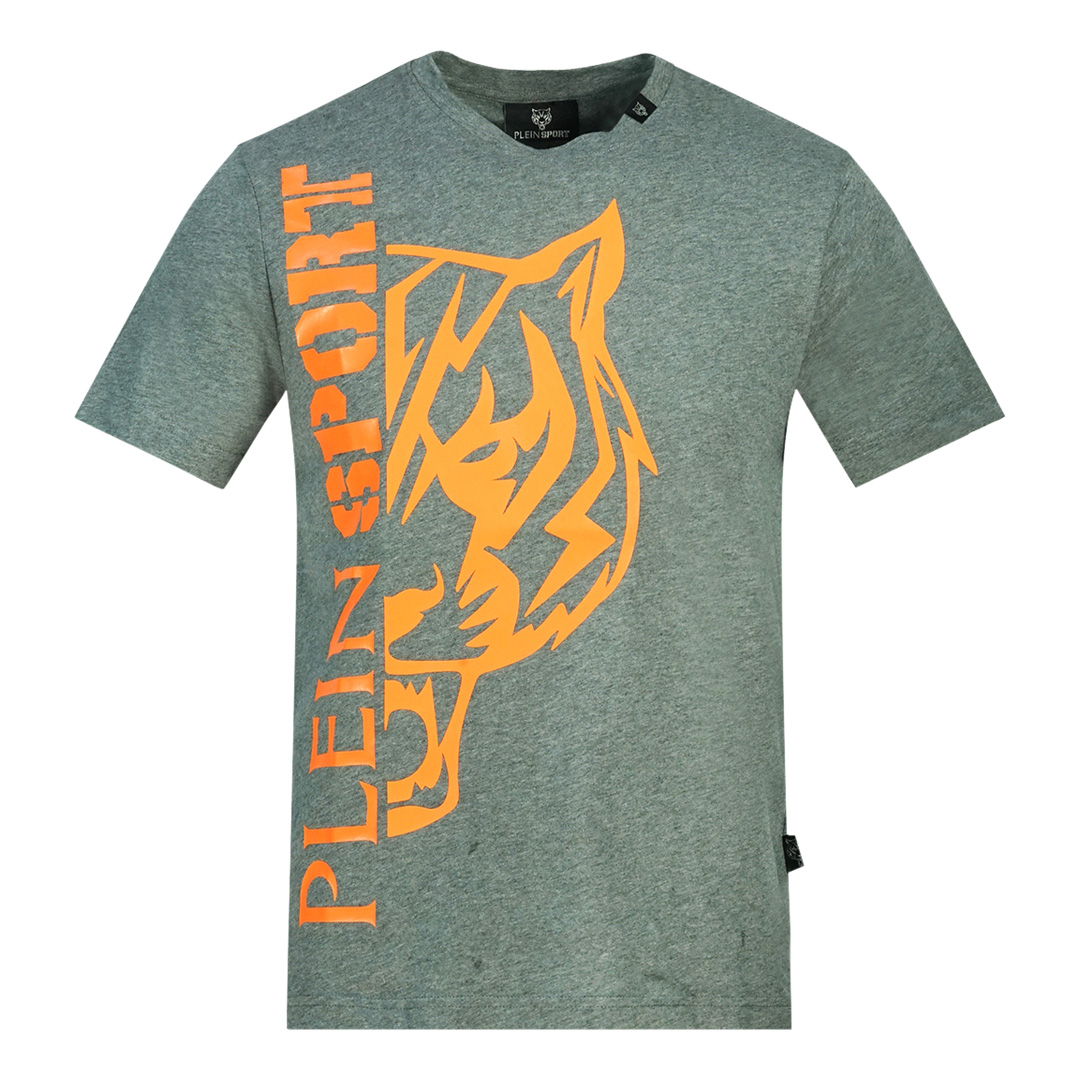Thumbnail - Plein Sport Tiger Seitenlogo Grau T-Shirt